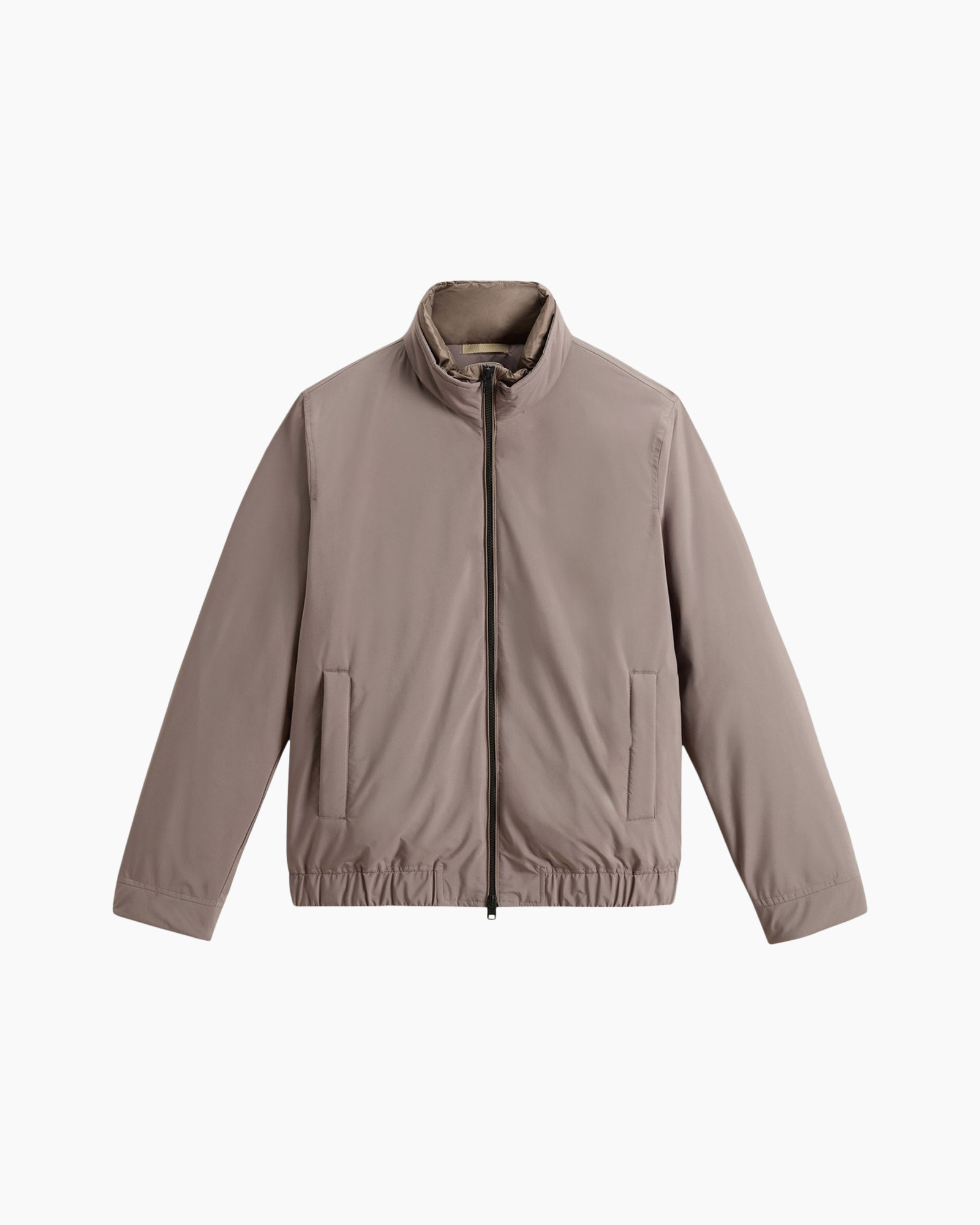 jas, regenjas, rits, zakken, taupe