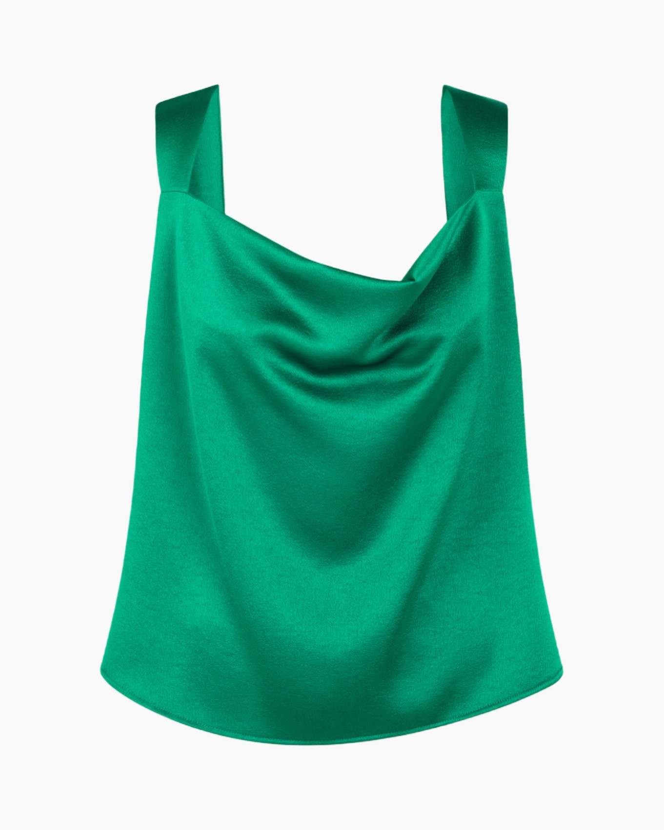 groen, tanktop, satijn, strakke, bandjes