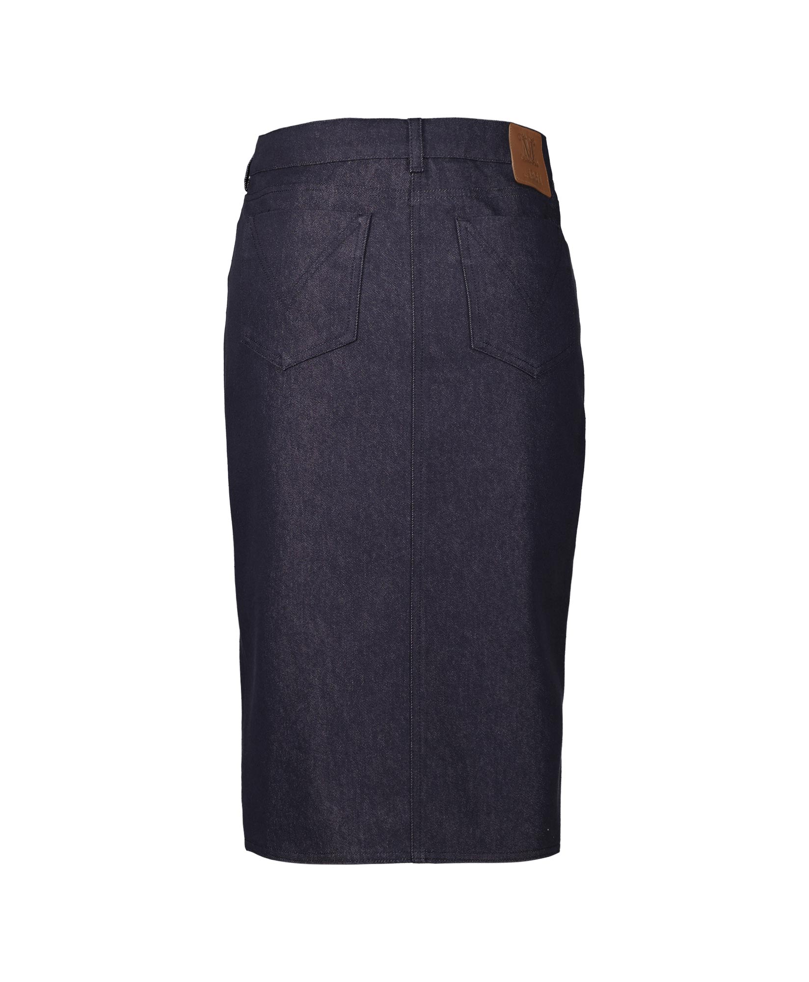 Maxmara Midi Rok Bric Donker Blauw