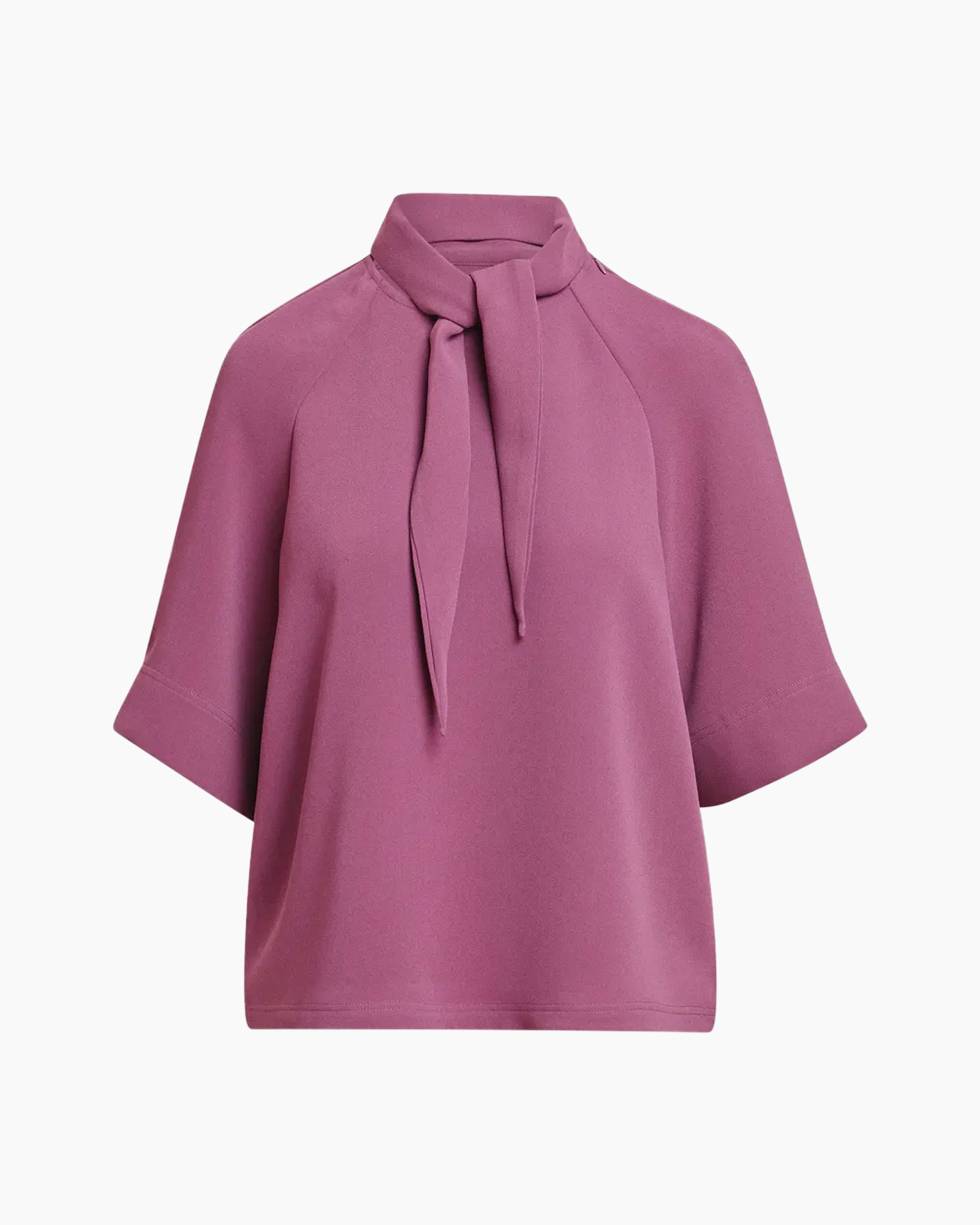 top, blouse, neklijk-knoep, korte-mouw, roze-paars
