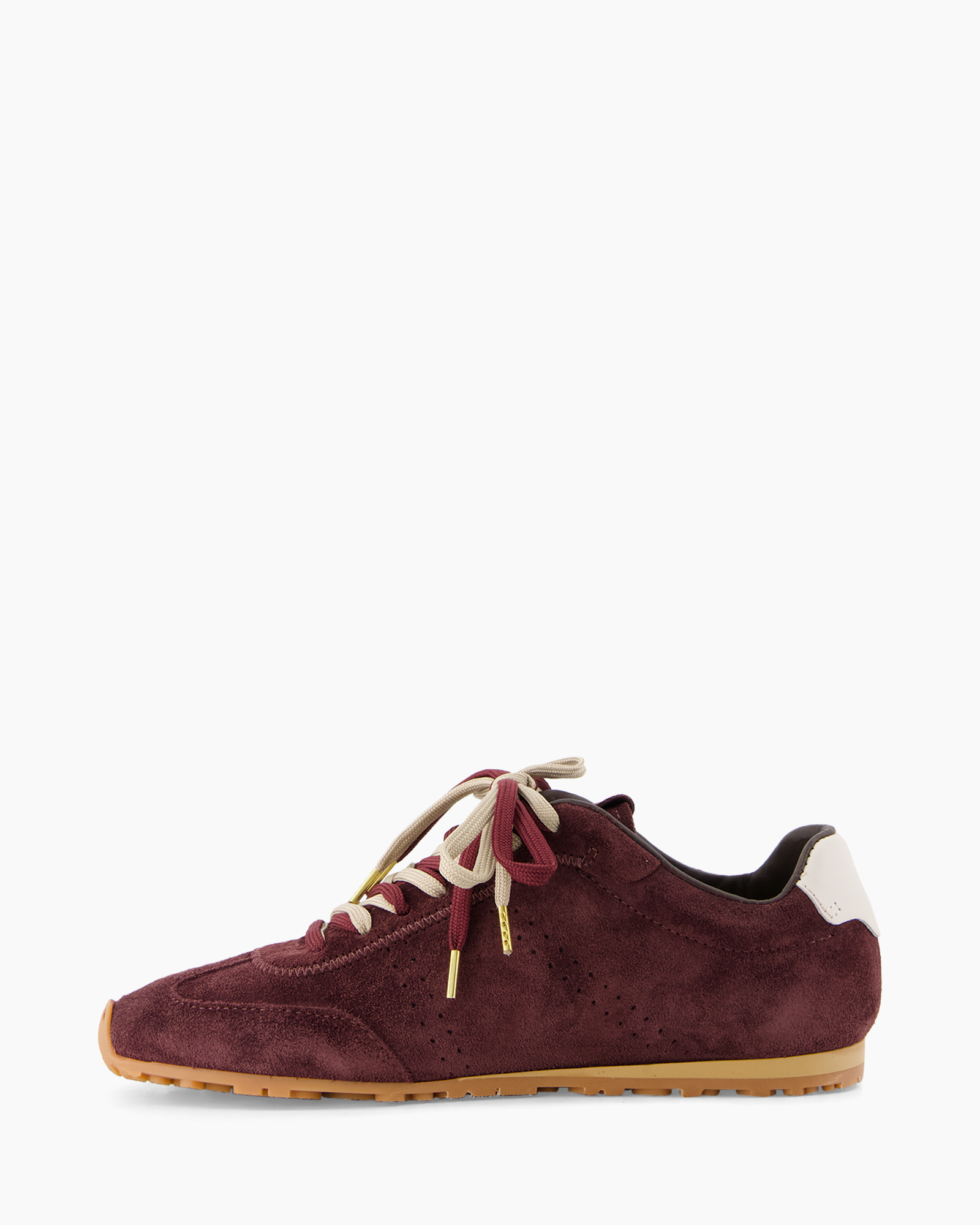 burgundy, suede, sneaker, low-cut, gum sole