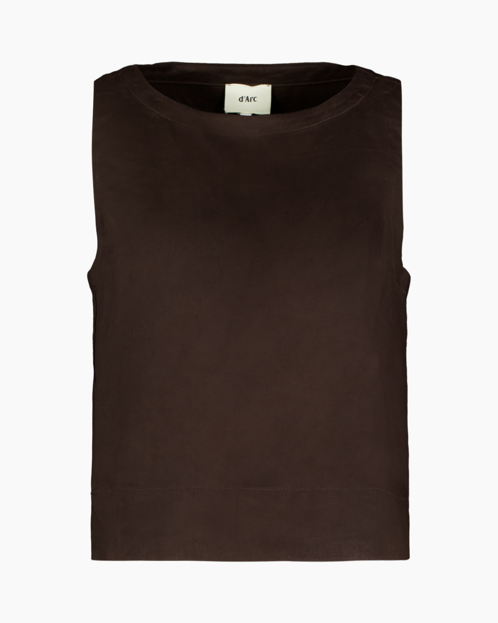 tanktop, mouwloos, bruin, katoen, basis