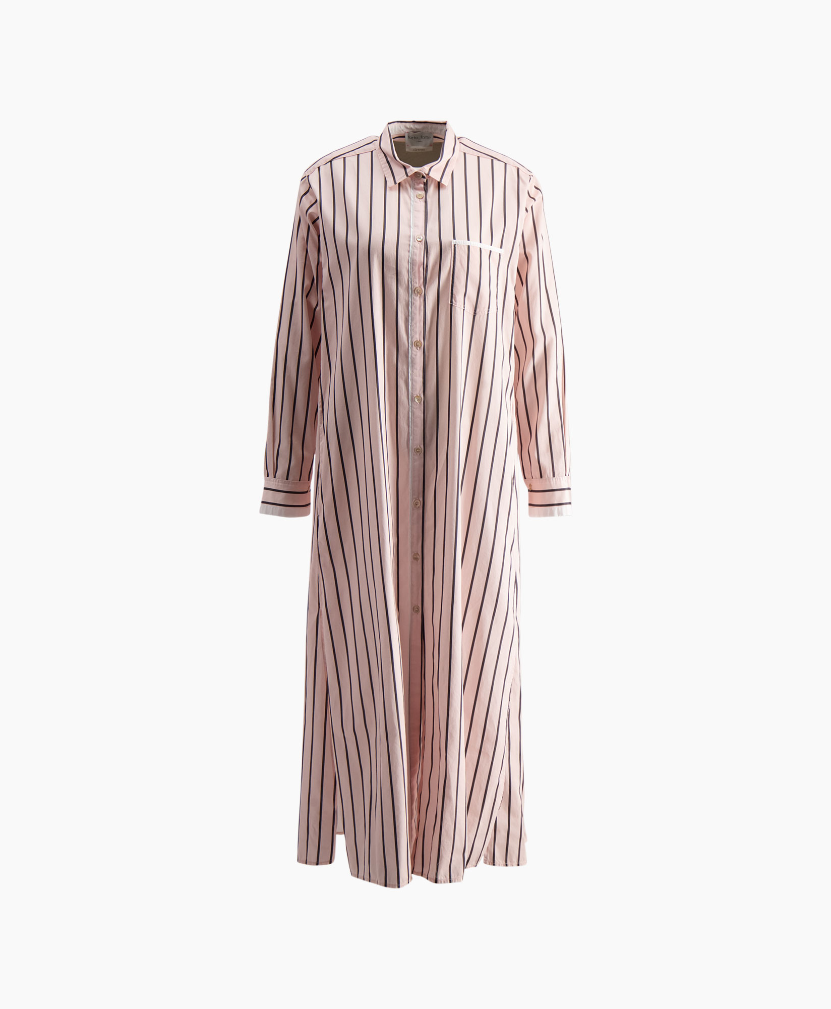 Maxi Jurk Chic Satin Stripe Kaftan Chemisier Rose