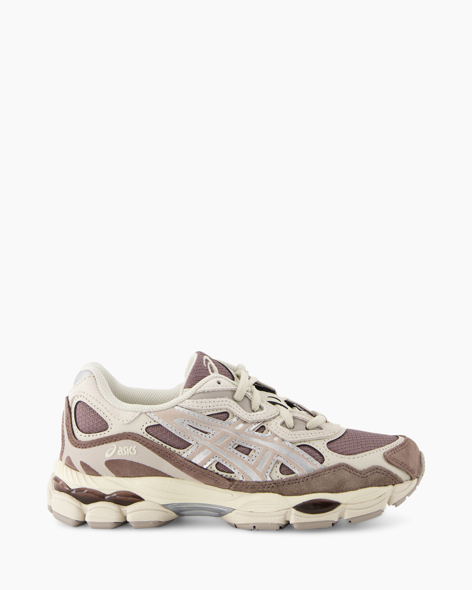 sneaker, sportschoen, loopschnürsenkel, mesh-paneel, beige-braun