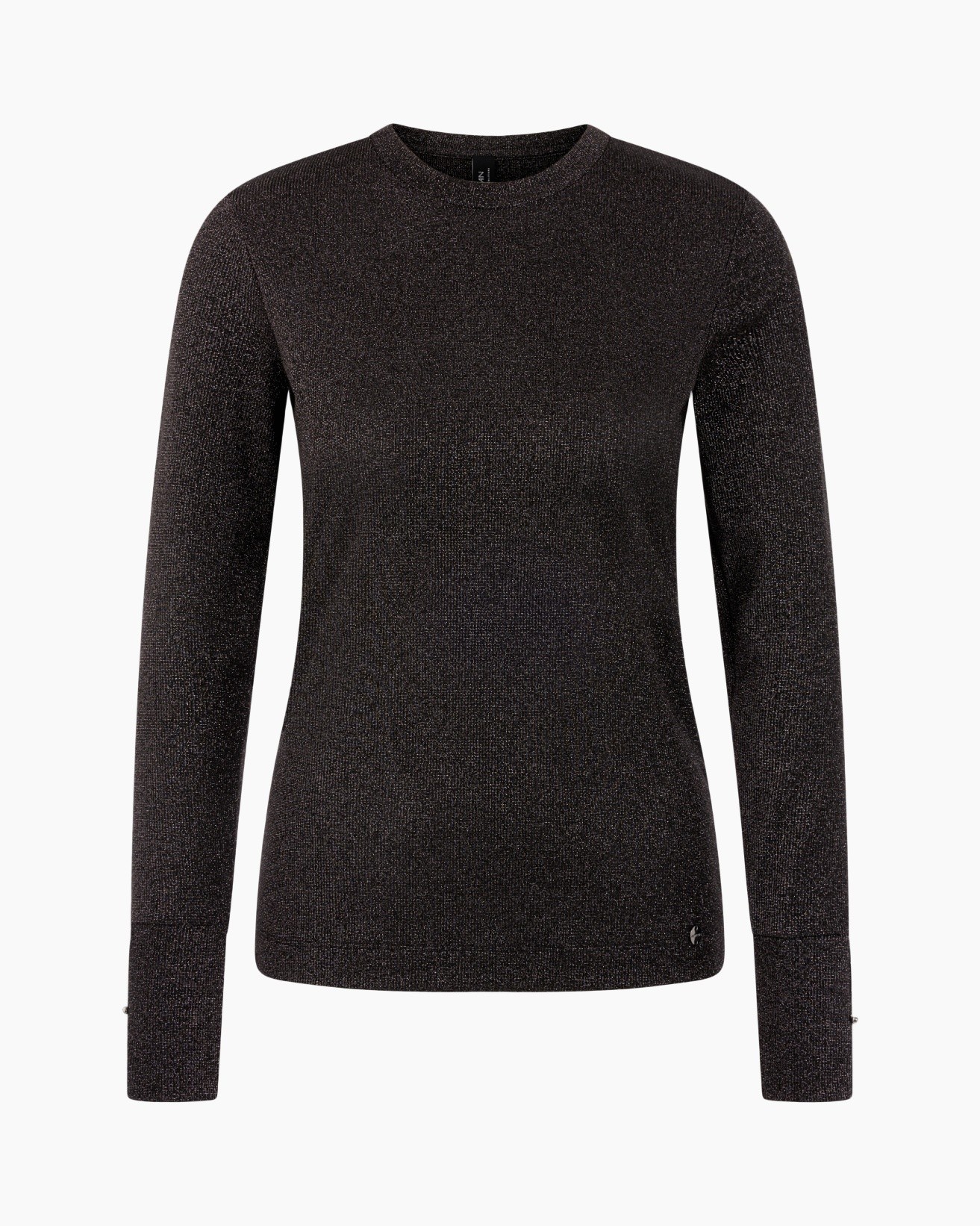 gebreide trui, lange mouwen, donkergrijs, metallic spikkeling, many-neck