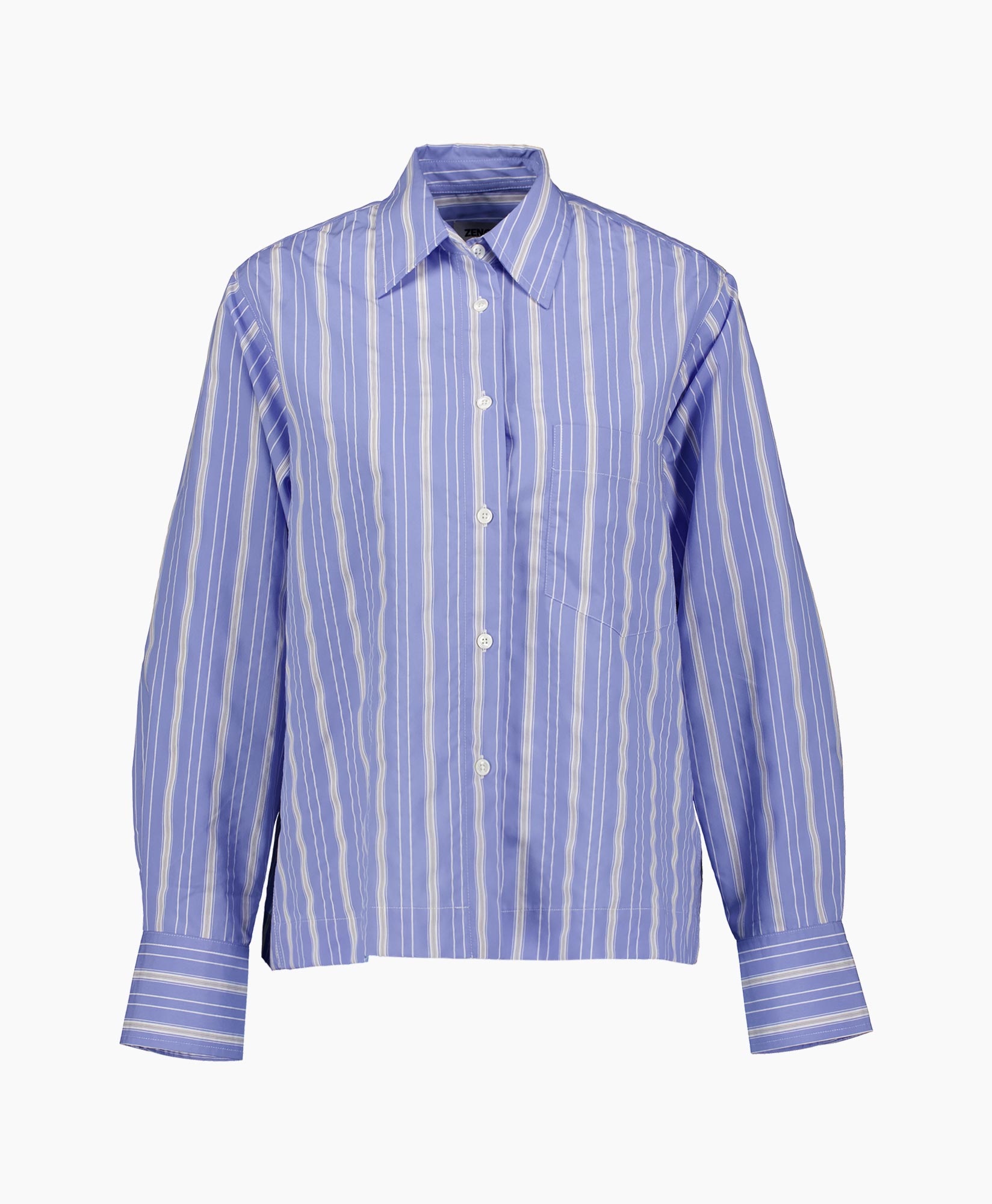 Blouse Striped Boxy Licht Blauw