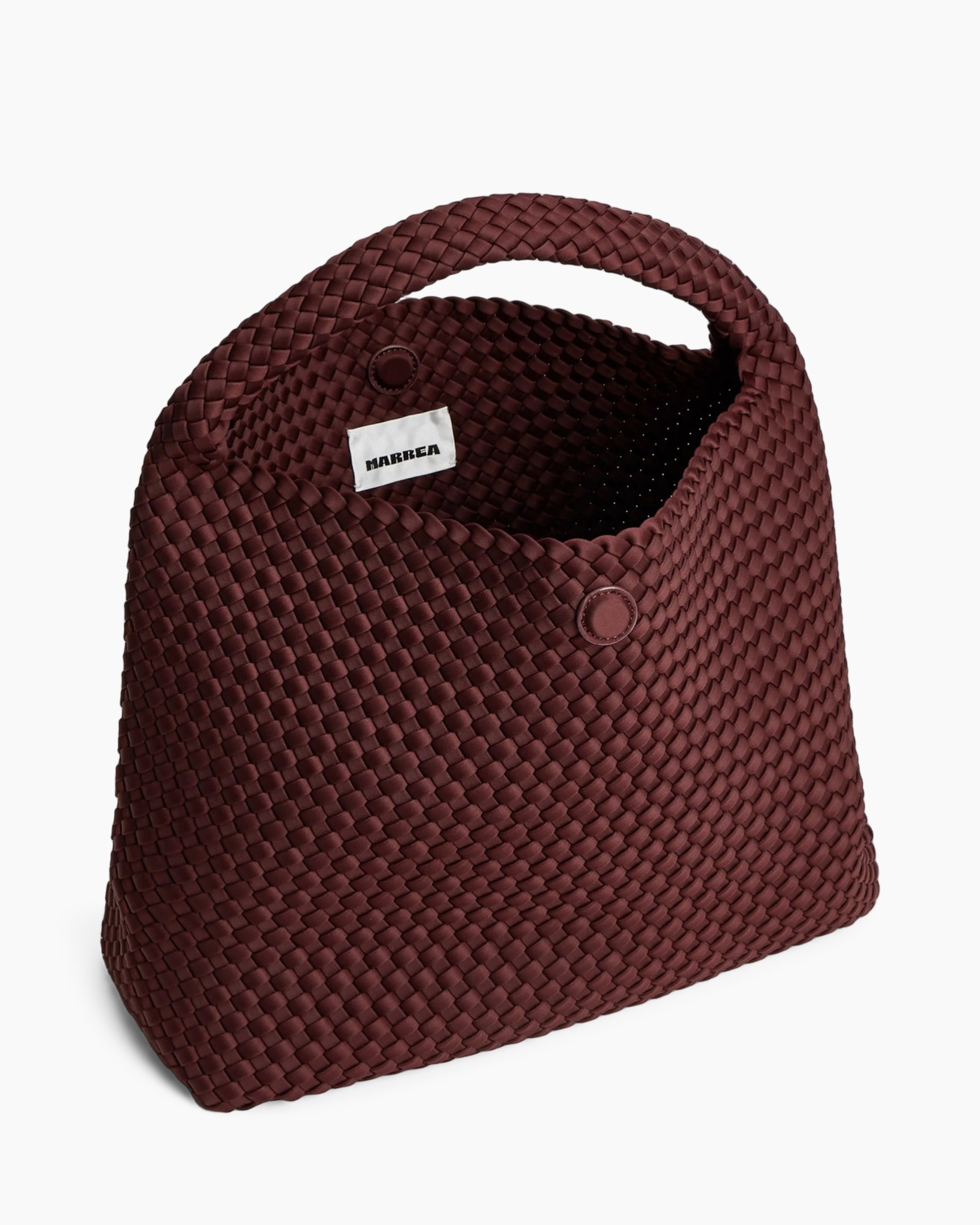 tas, handtas, geweven, bordeaux, bucketbag