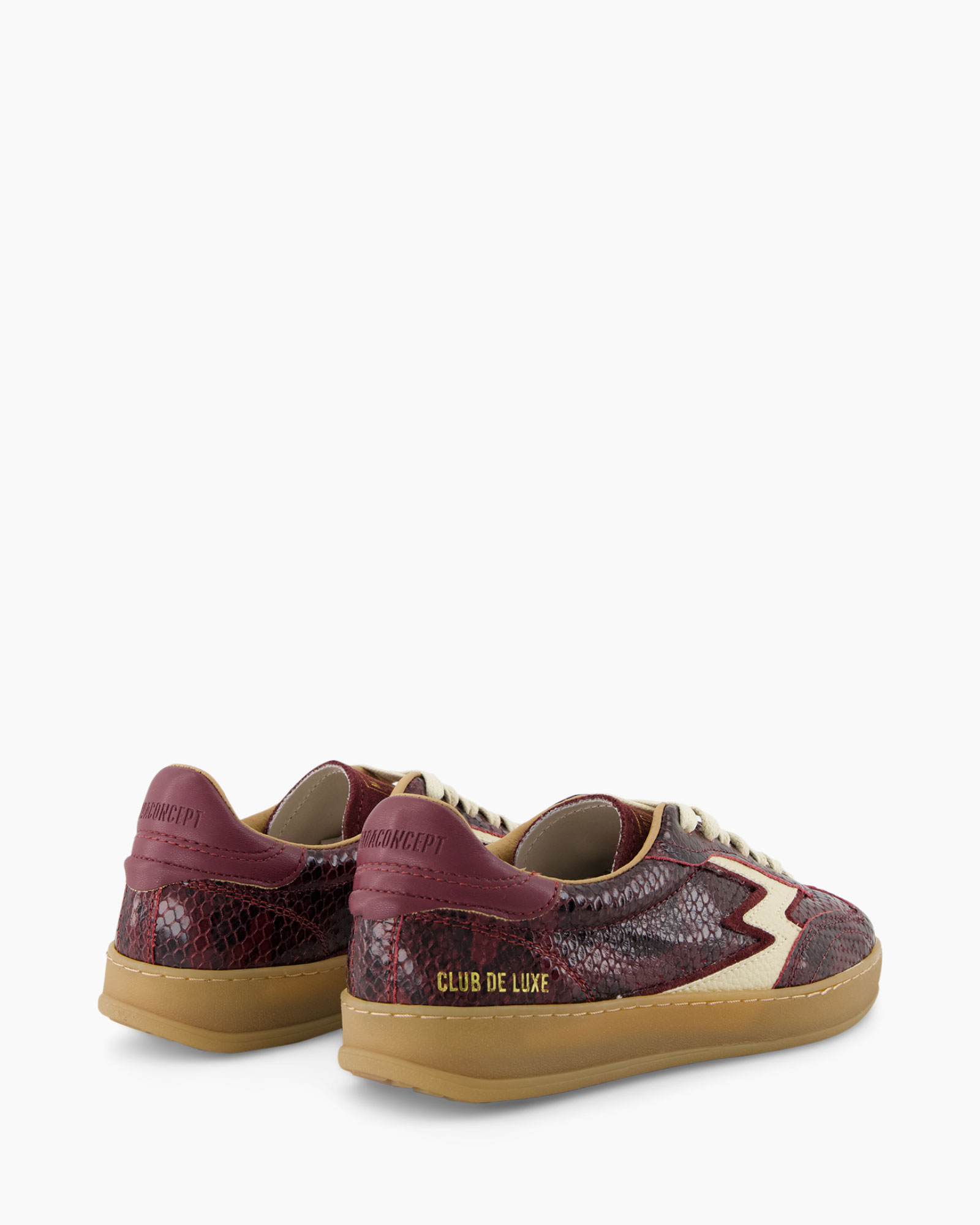 sneakers, schoen, leer, burgundy, laag-sneaker
