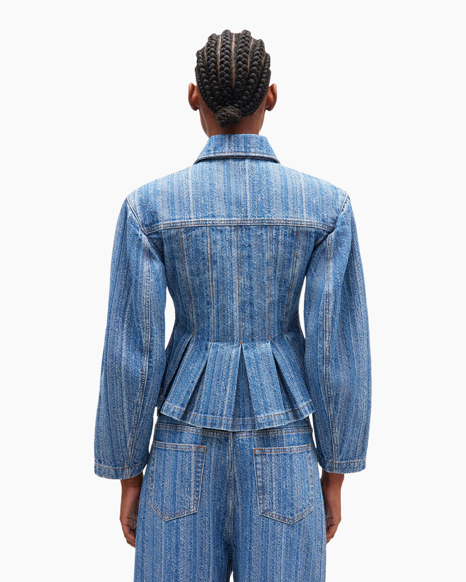 Spijkerjas Structured Denim Fitted Blauw