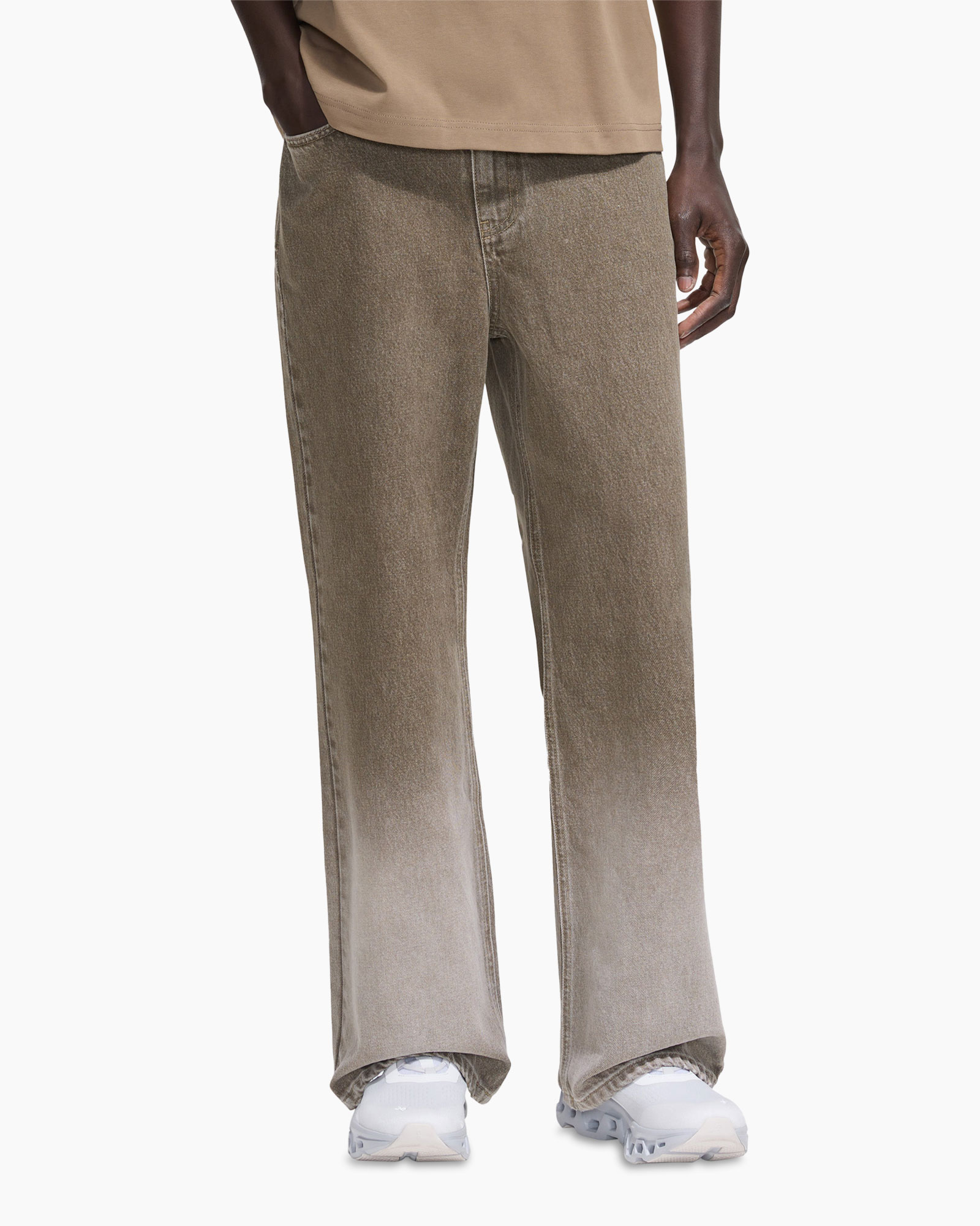 broek, corduroy, stonewash, brede pijp, beige bruin