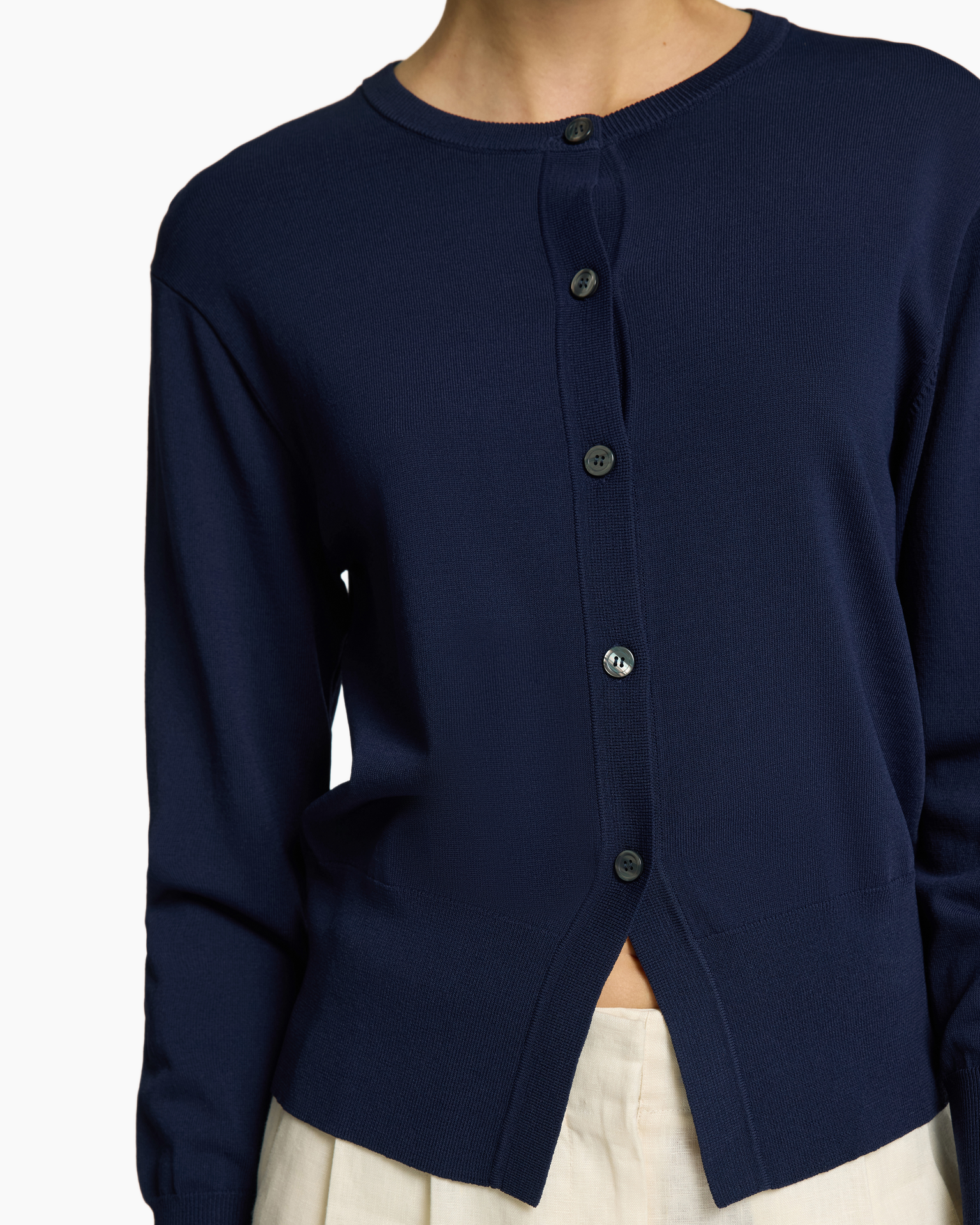 Vest Calo Ls Knit Cardigan Ex Grijs