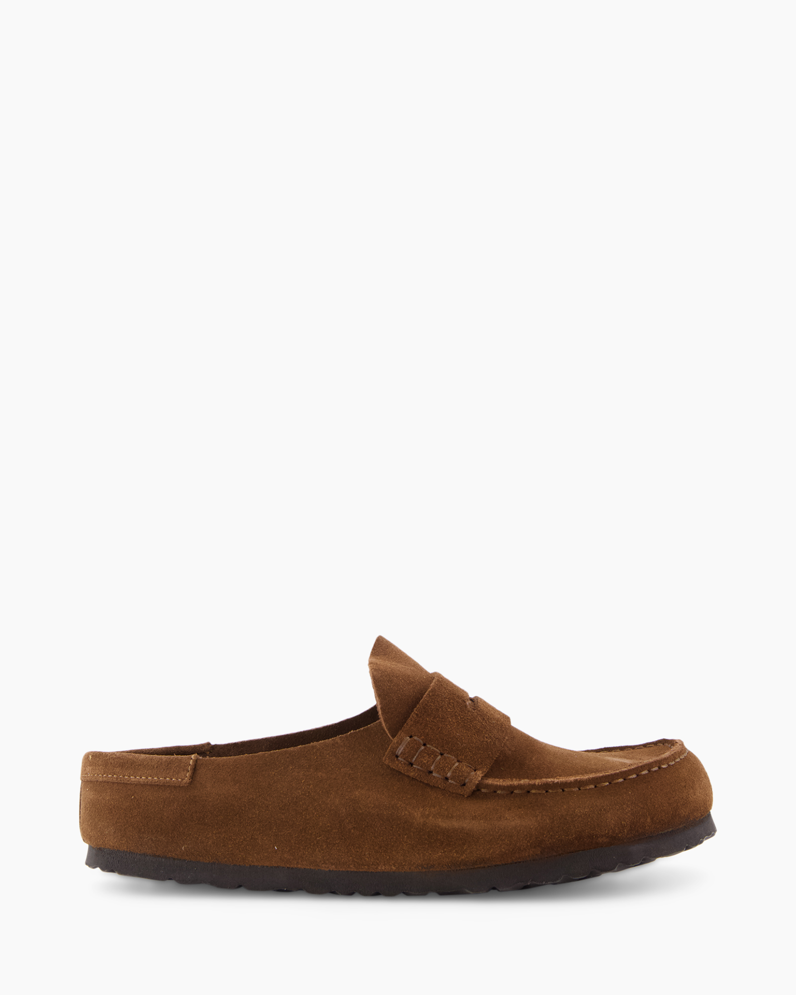 mocassin, slippersnog, bruin, suede, slip-on
