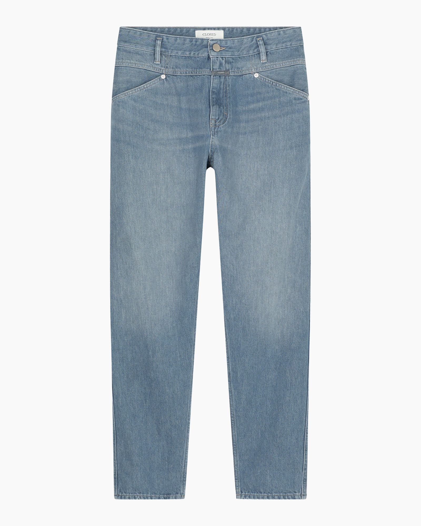 spijkerbroek, denim, broek, lichte wassing, rechte pijp
