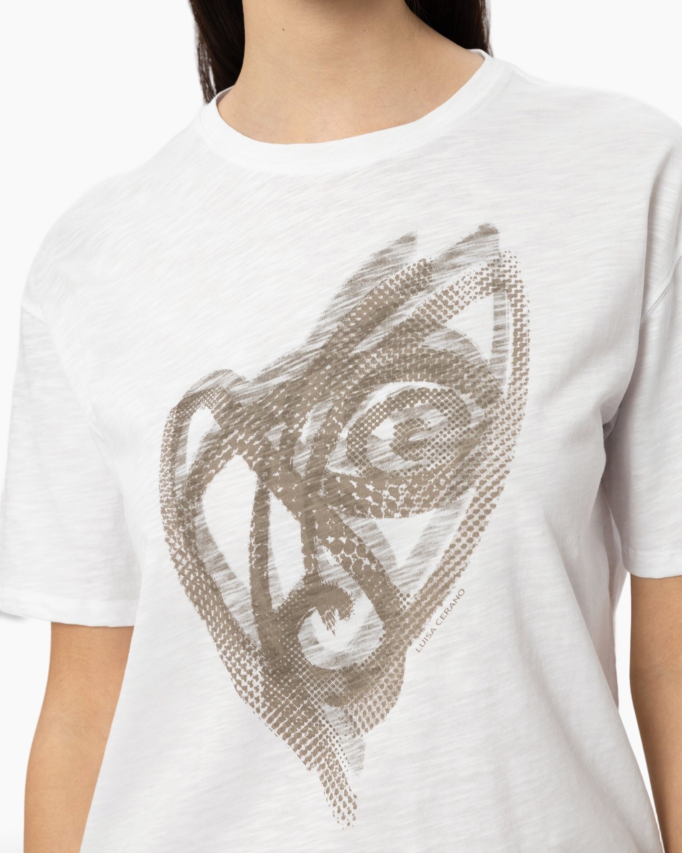 t-shirt, grafische, wit, korte mouwen, abstract ontwerp