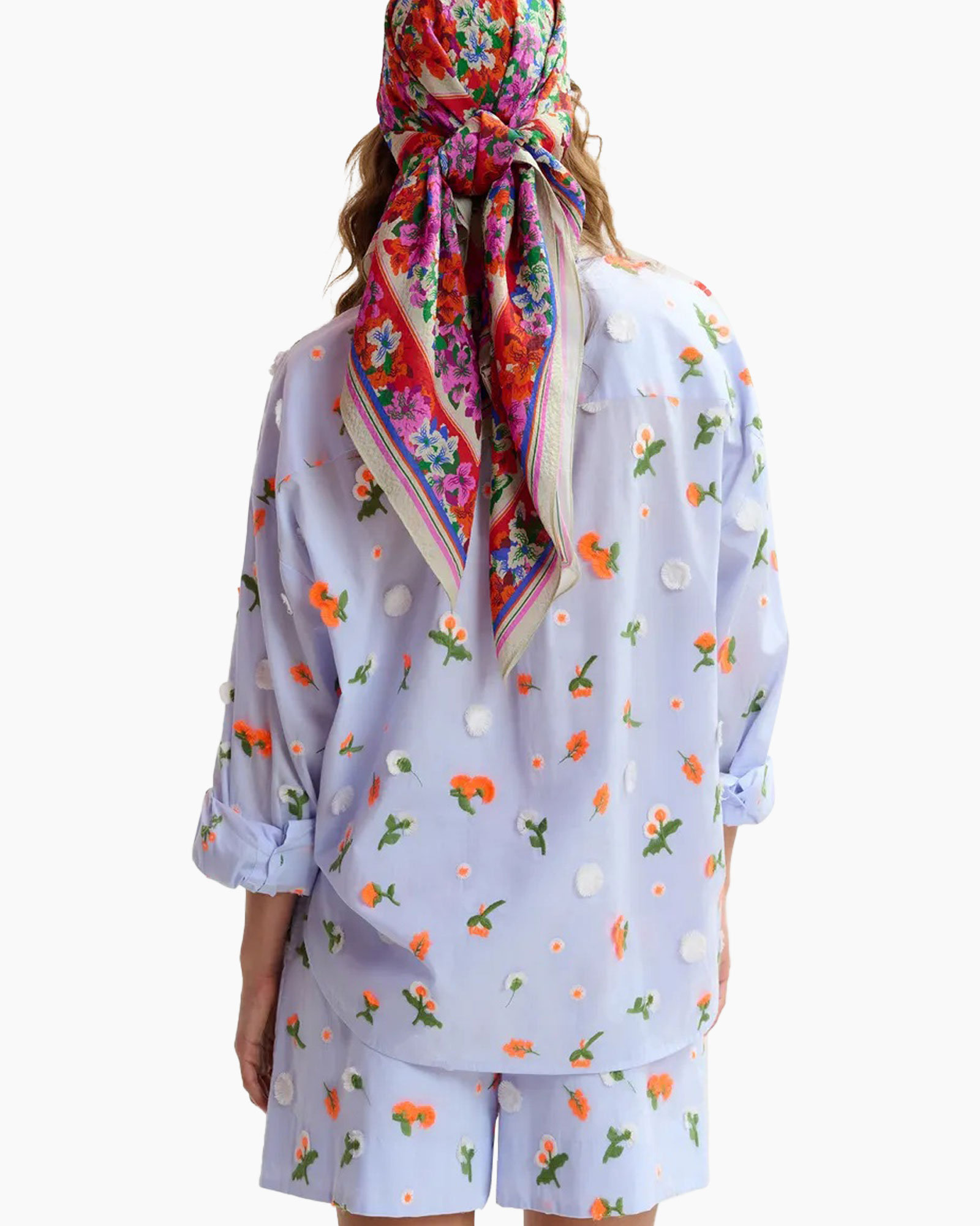 hemd, hemd-jurk, pyjama-set, bloemenpatroon, knopen