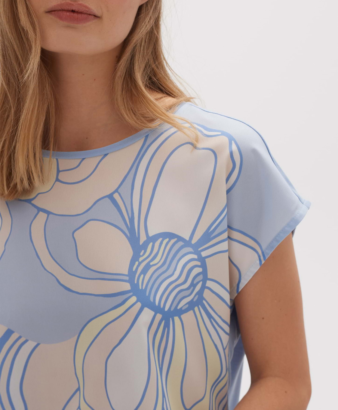 Opus Top Saspa Print Blauw