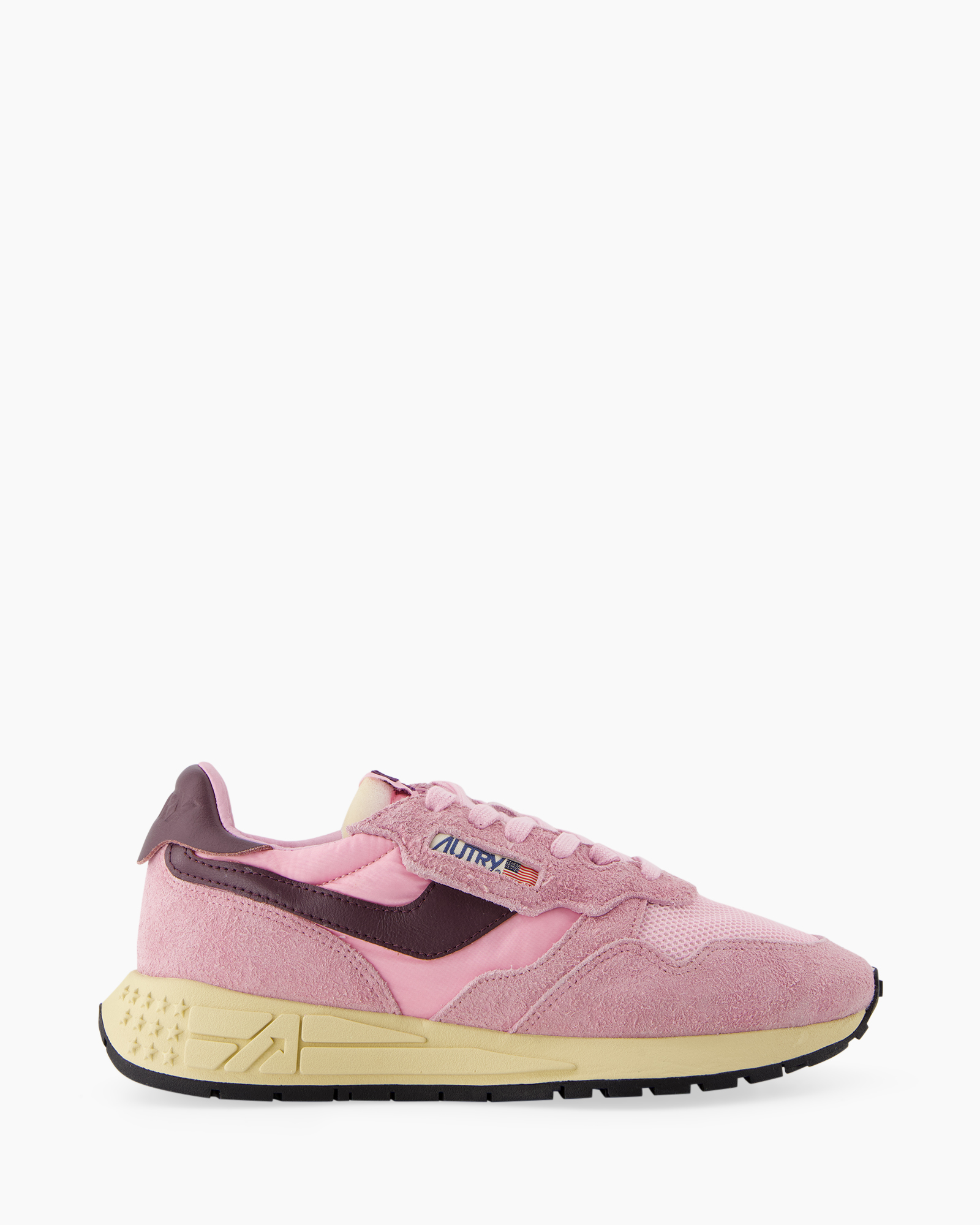 sneaker, roze, suede, gaas, laag-sneaker