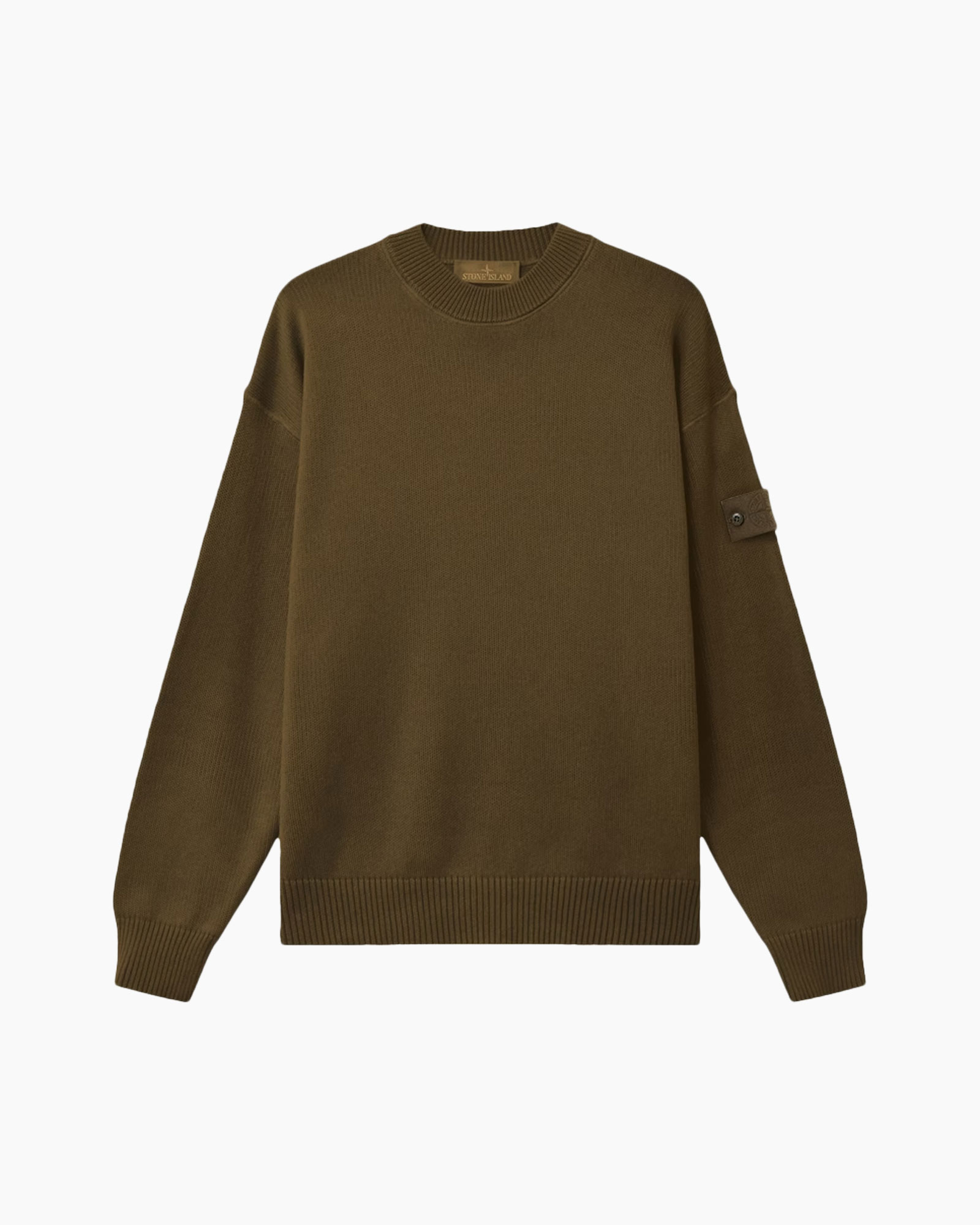 sweater, bruin, lang mouw, cirkelhals, breiwerk