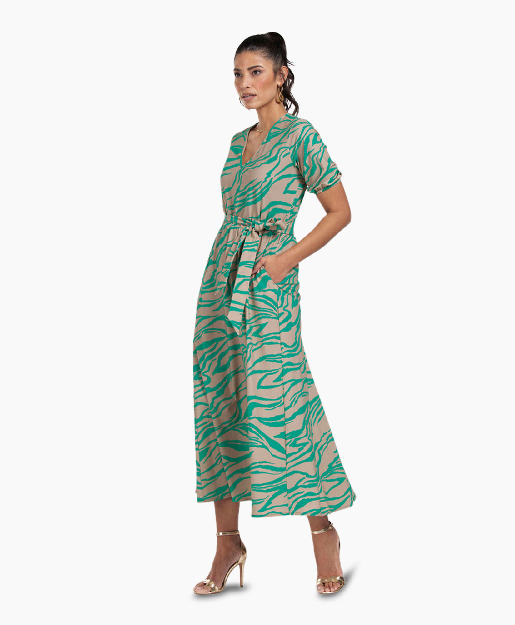 Jurk Kristie Tiger Dress Groen