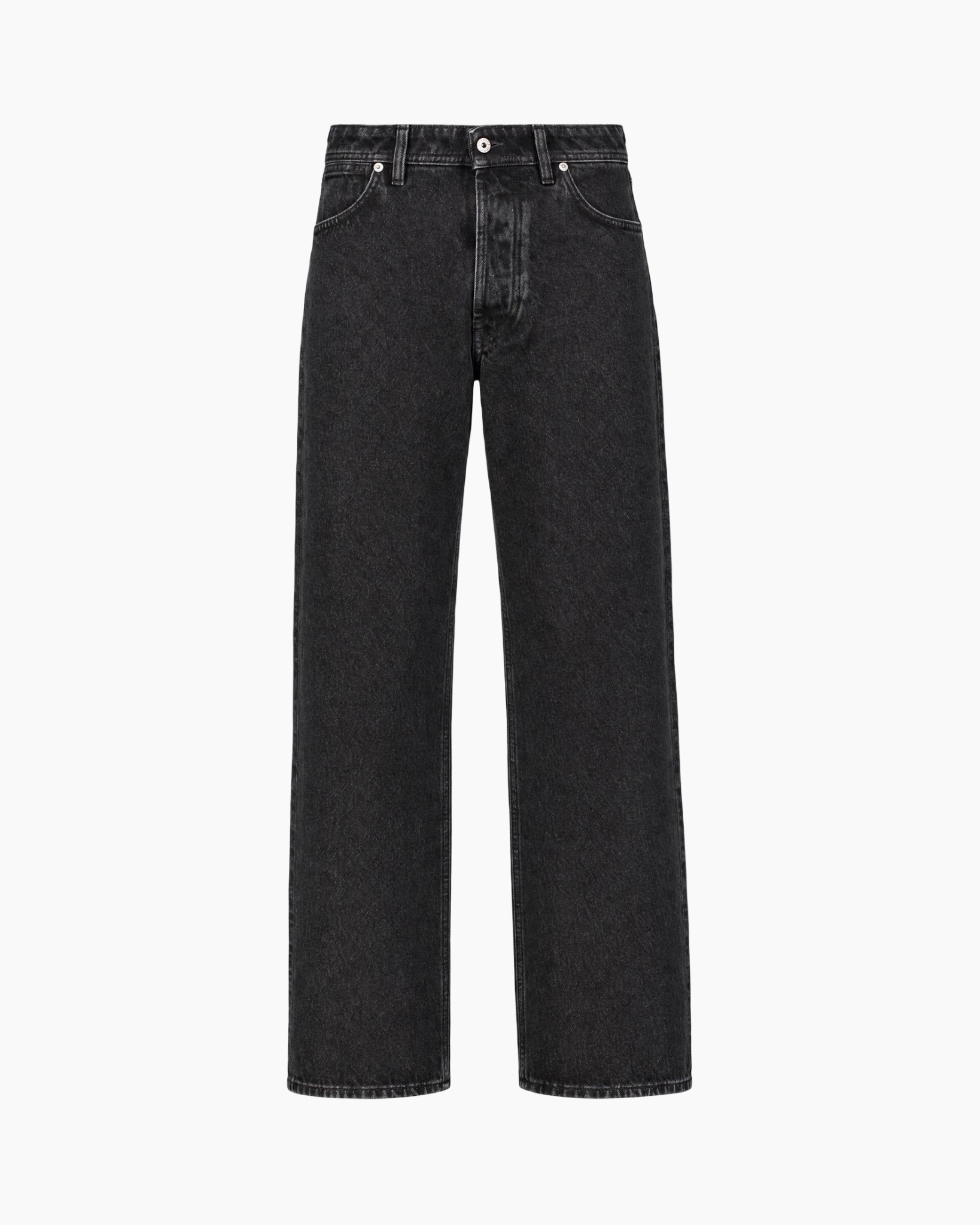 jeans, denim, zwart, wijd/moderne, hoog taille