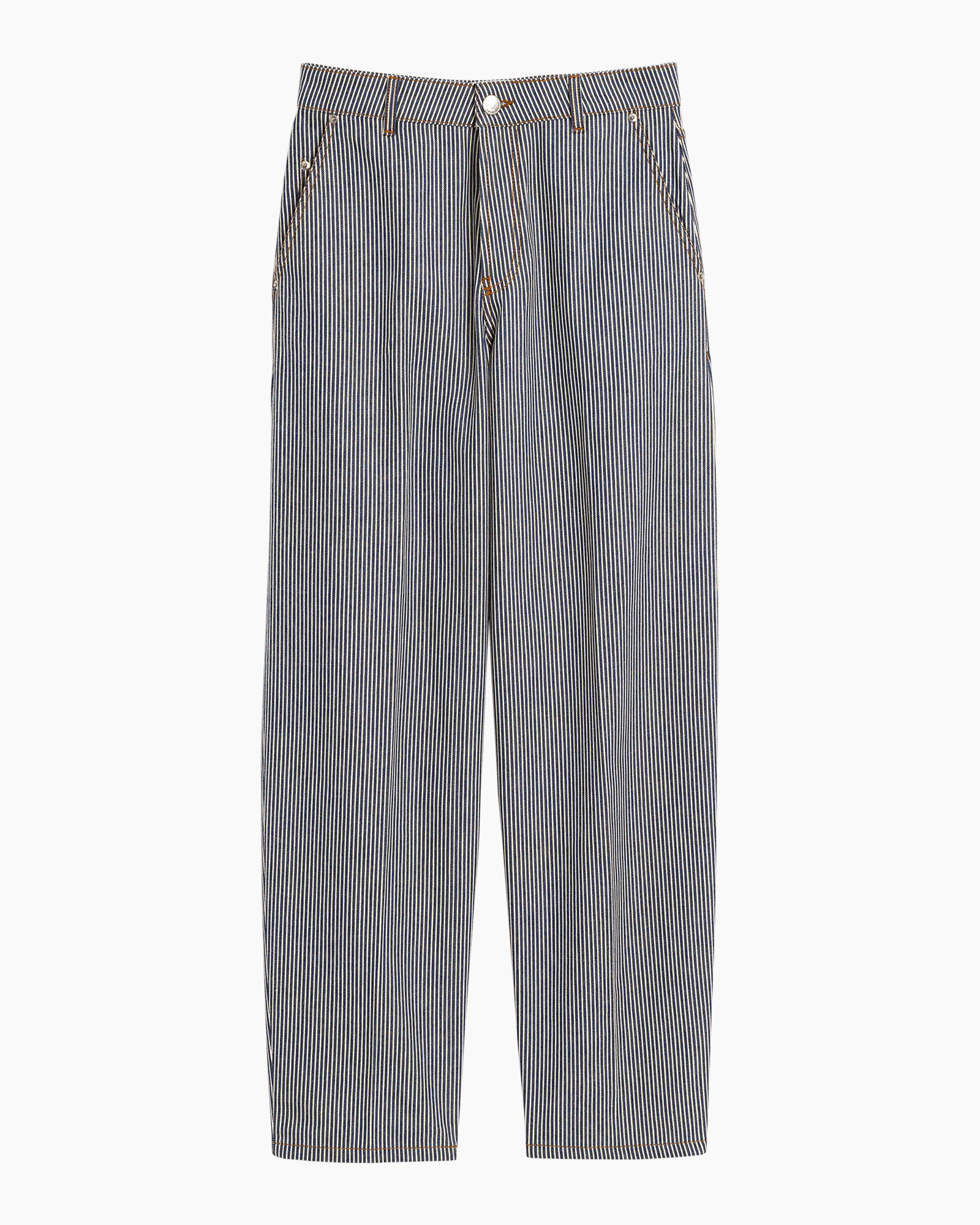 broek, broeken, gestreept, blauw, casual