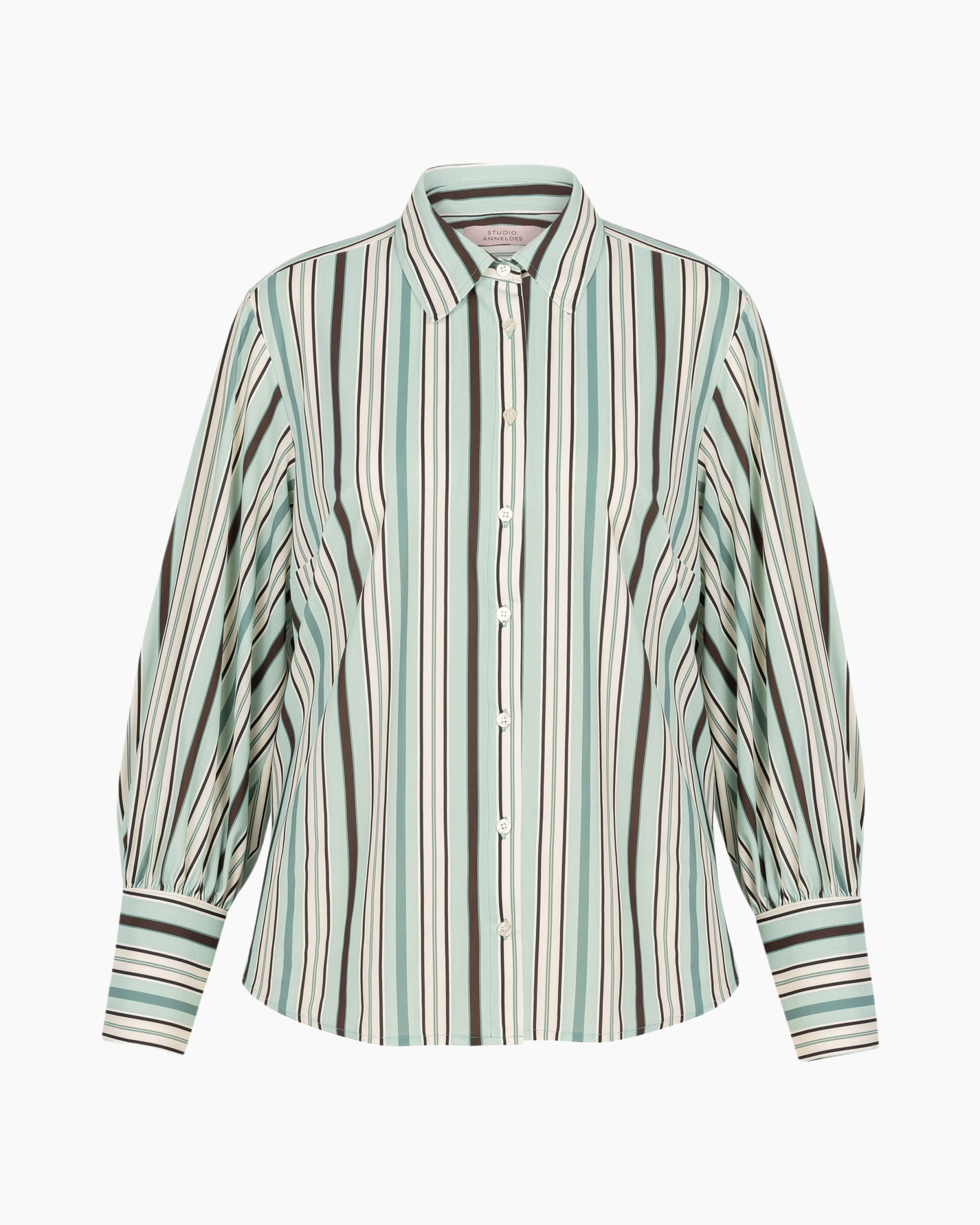 shirt gestreept, knopen-down, lange mouwen, kraag, katoen mengsel