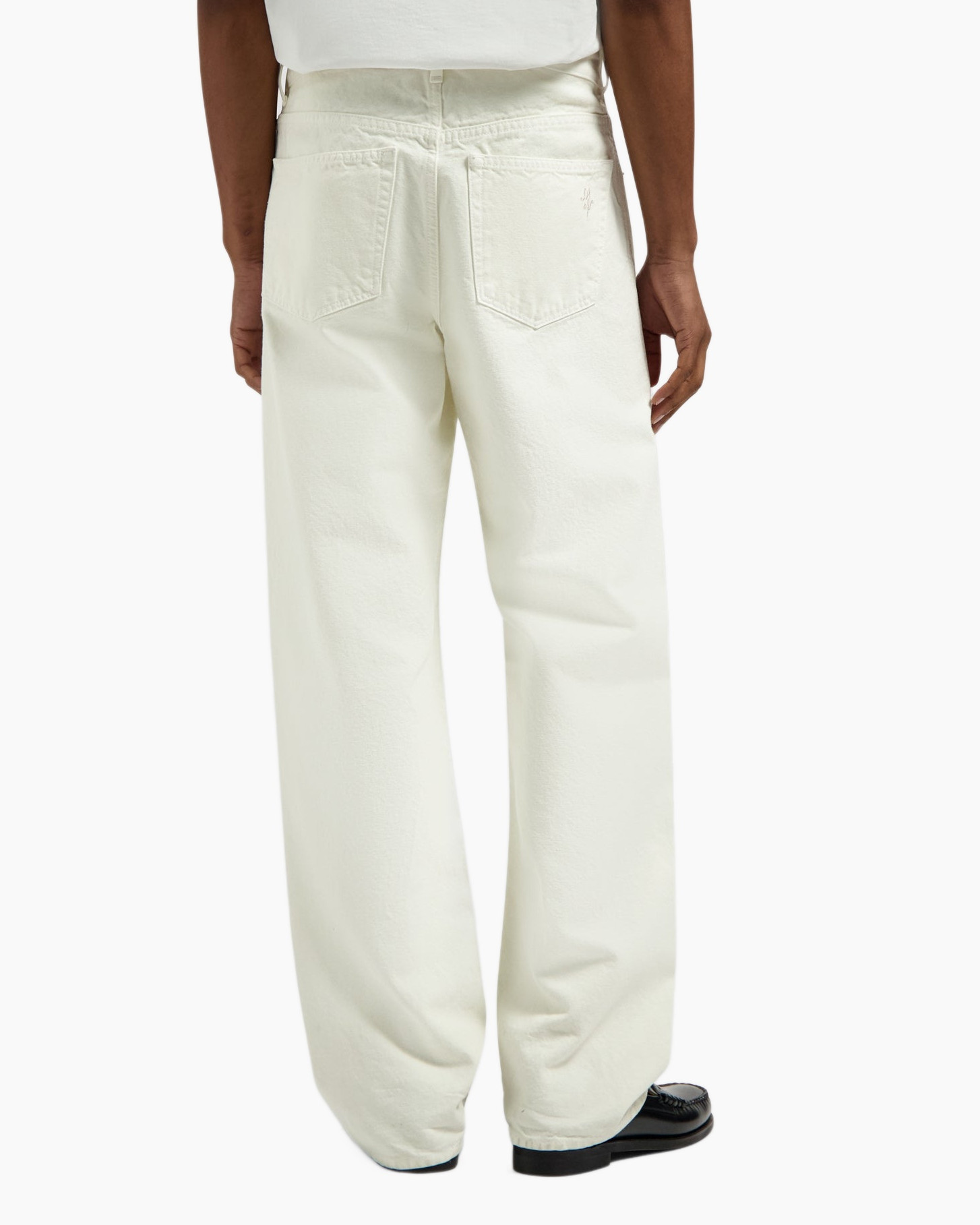pants, white, jeans, straight, loose fit