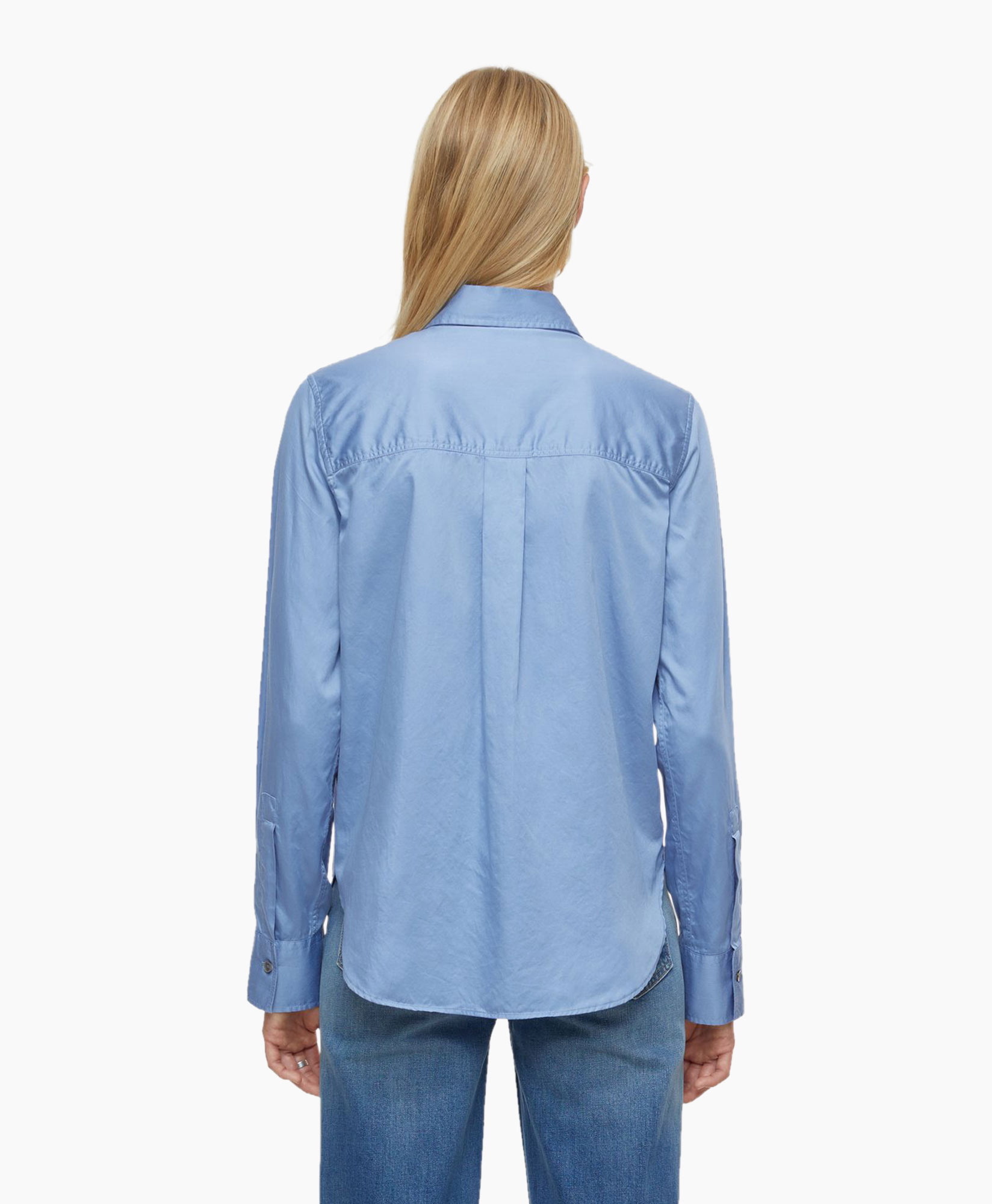 Blouse Straight Fitted Blauw