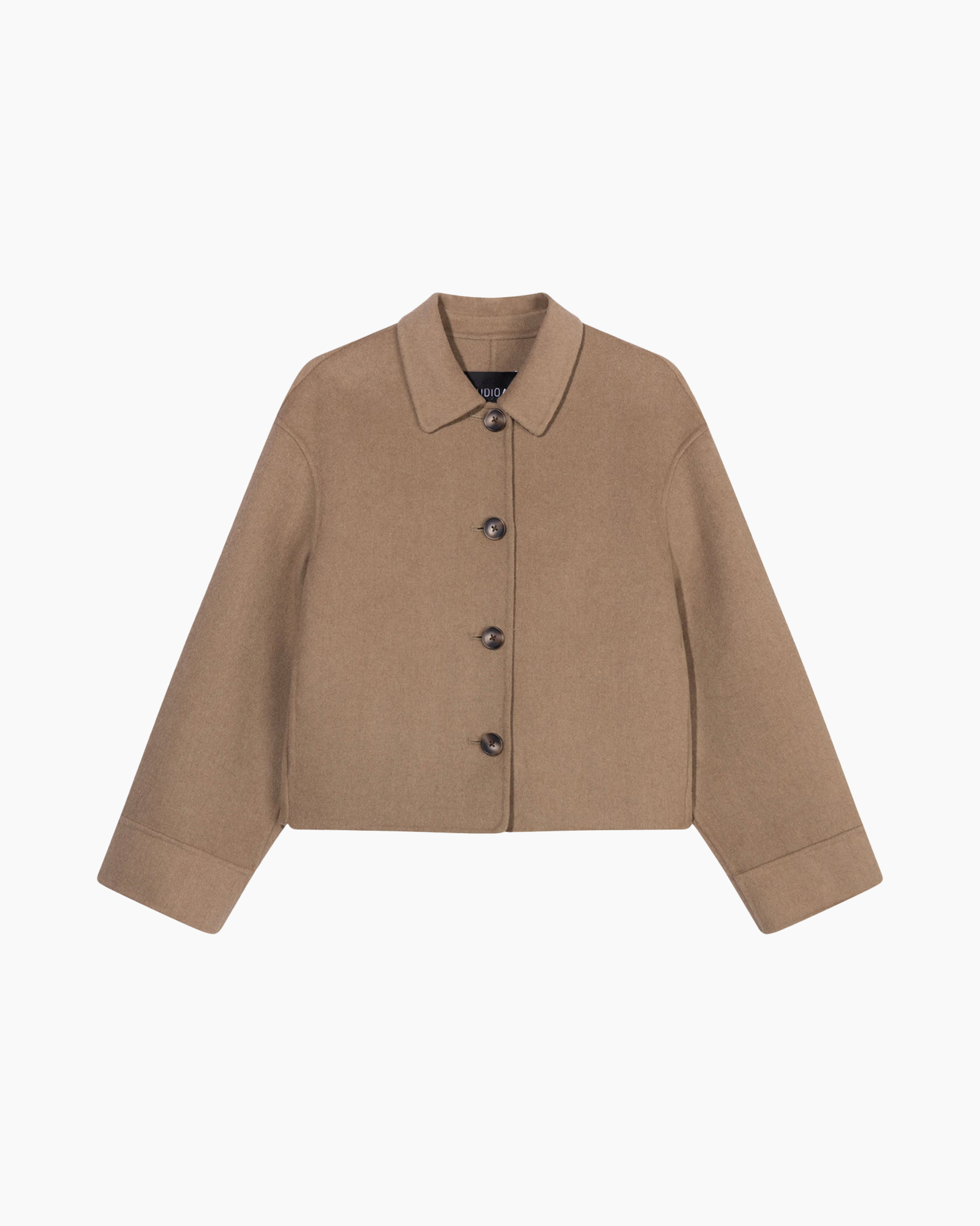 jas, jasjak, beige, knopen, kraag