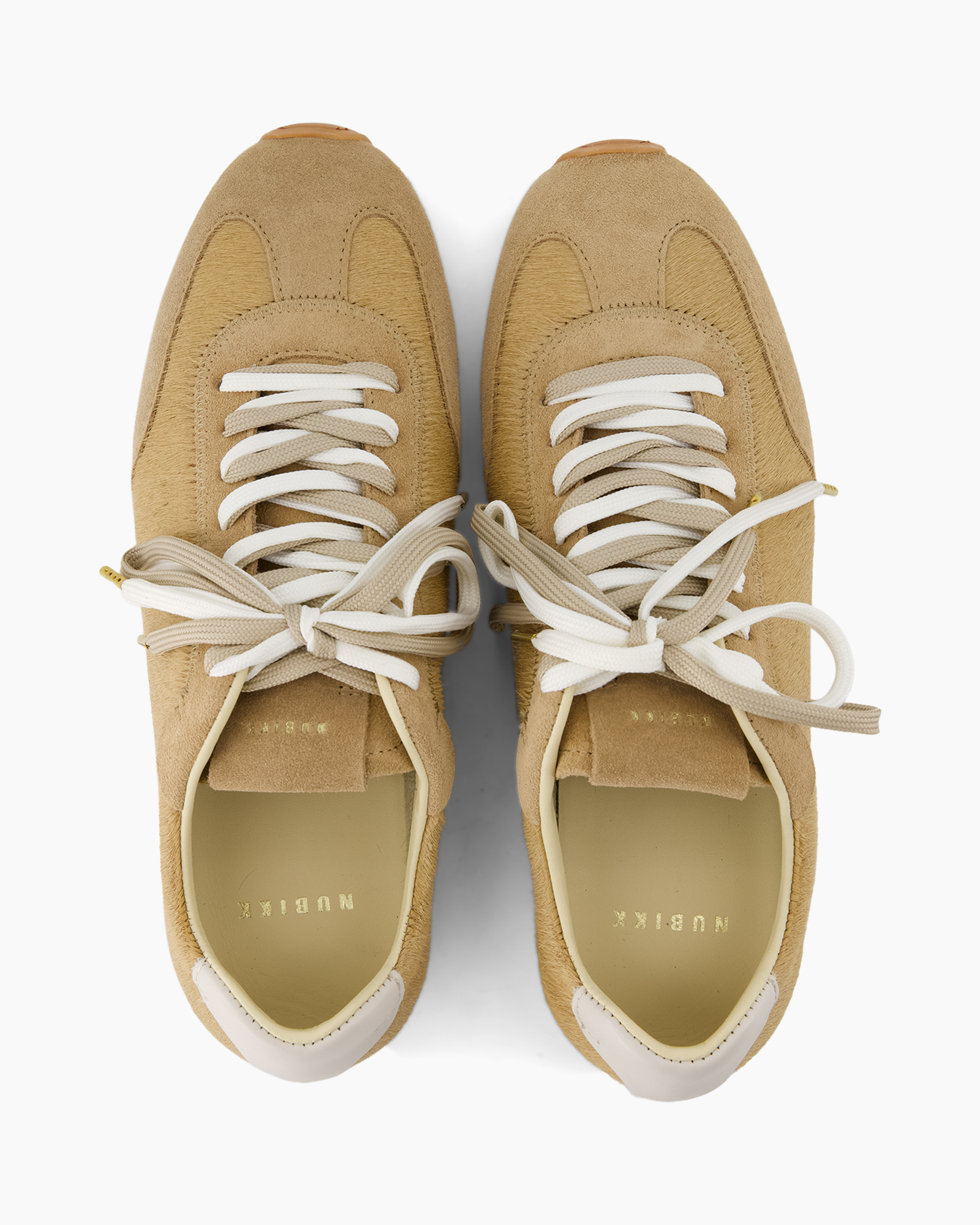 sneakers, tan, suede, veters, voering