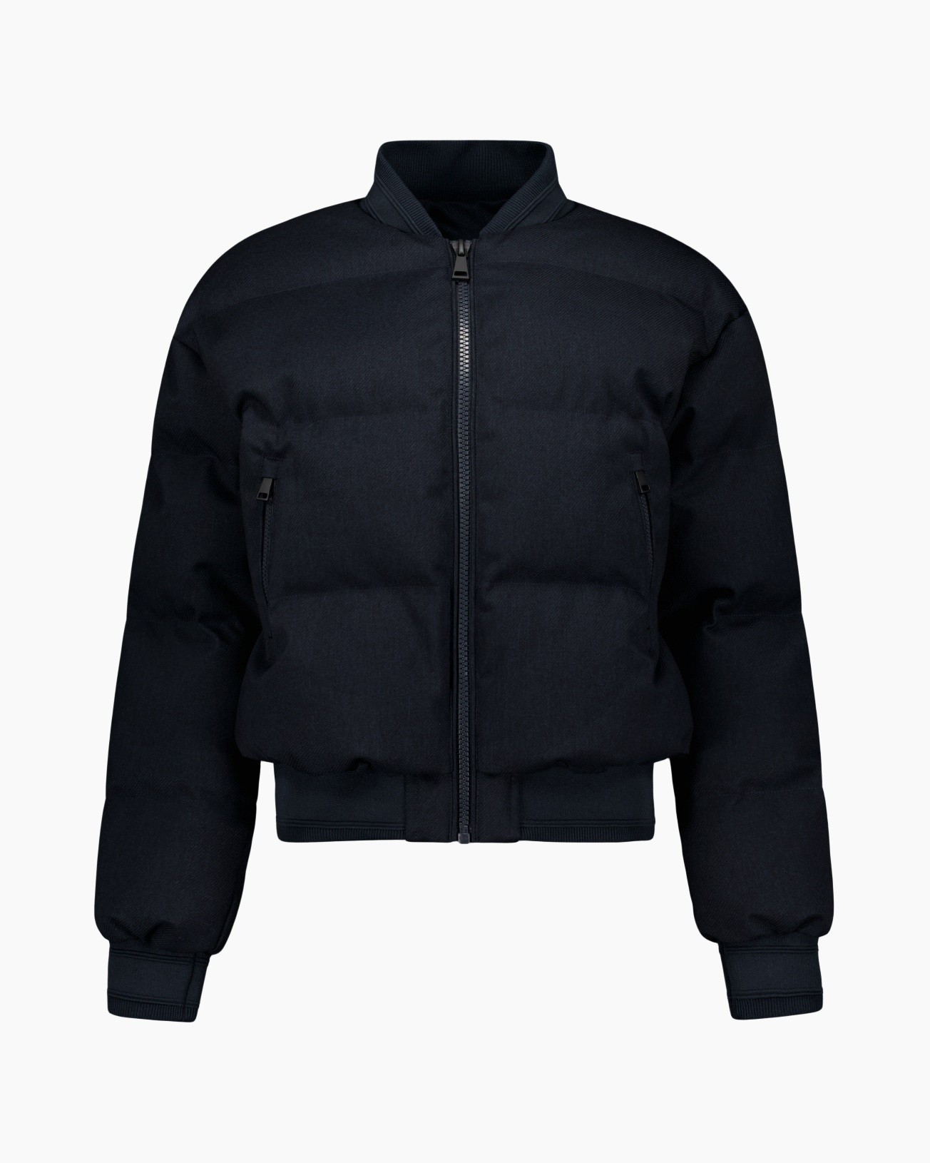 jas, puffer, zwart, rits, zonder capuchon