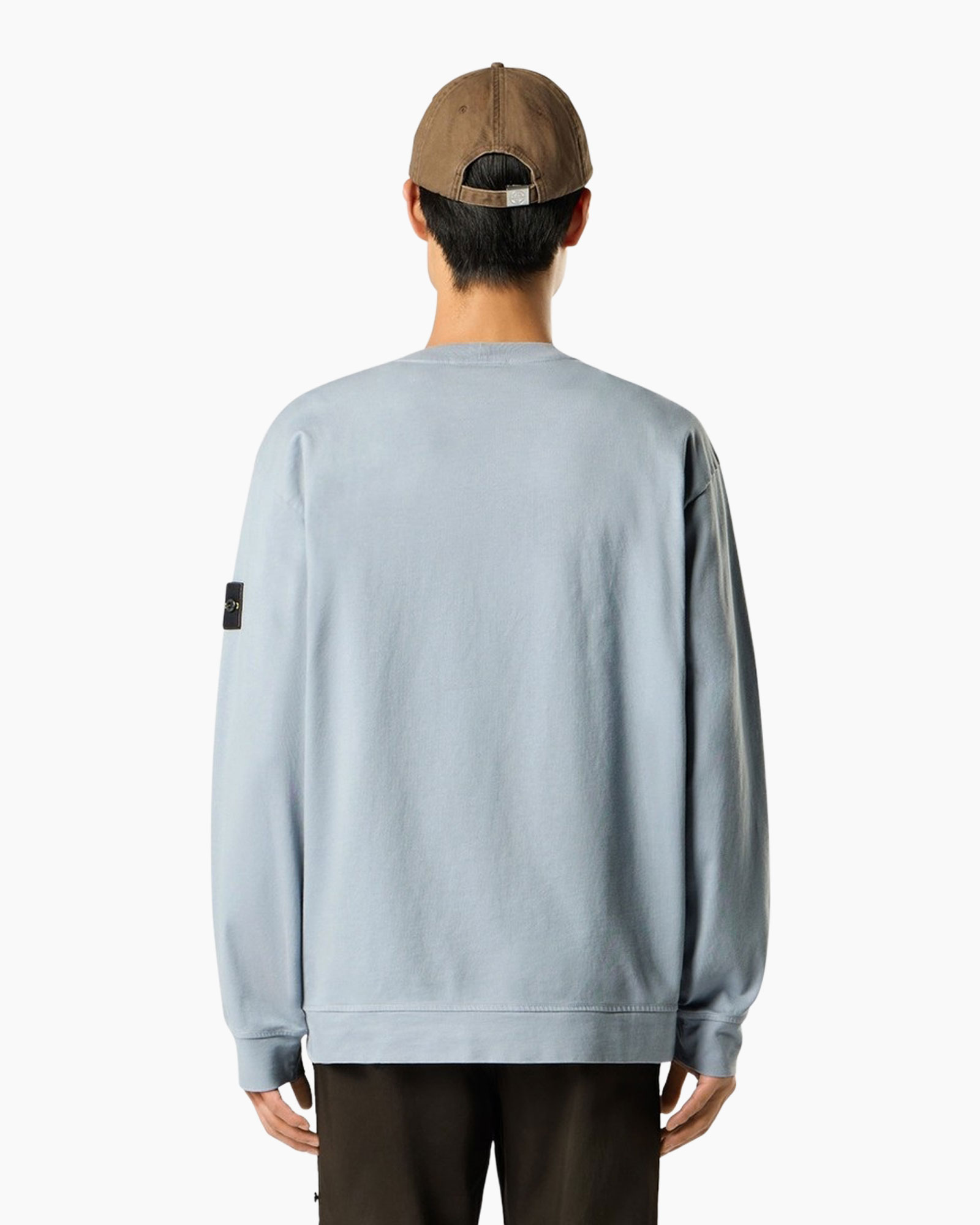sweatshirt, langaals, lichtblauw, achterkant, casual