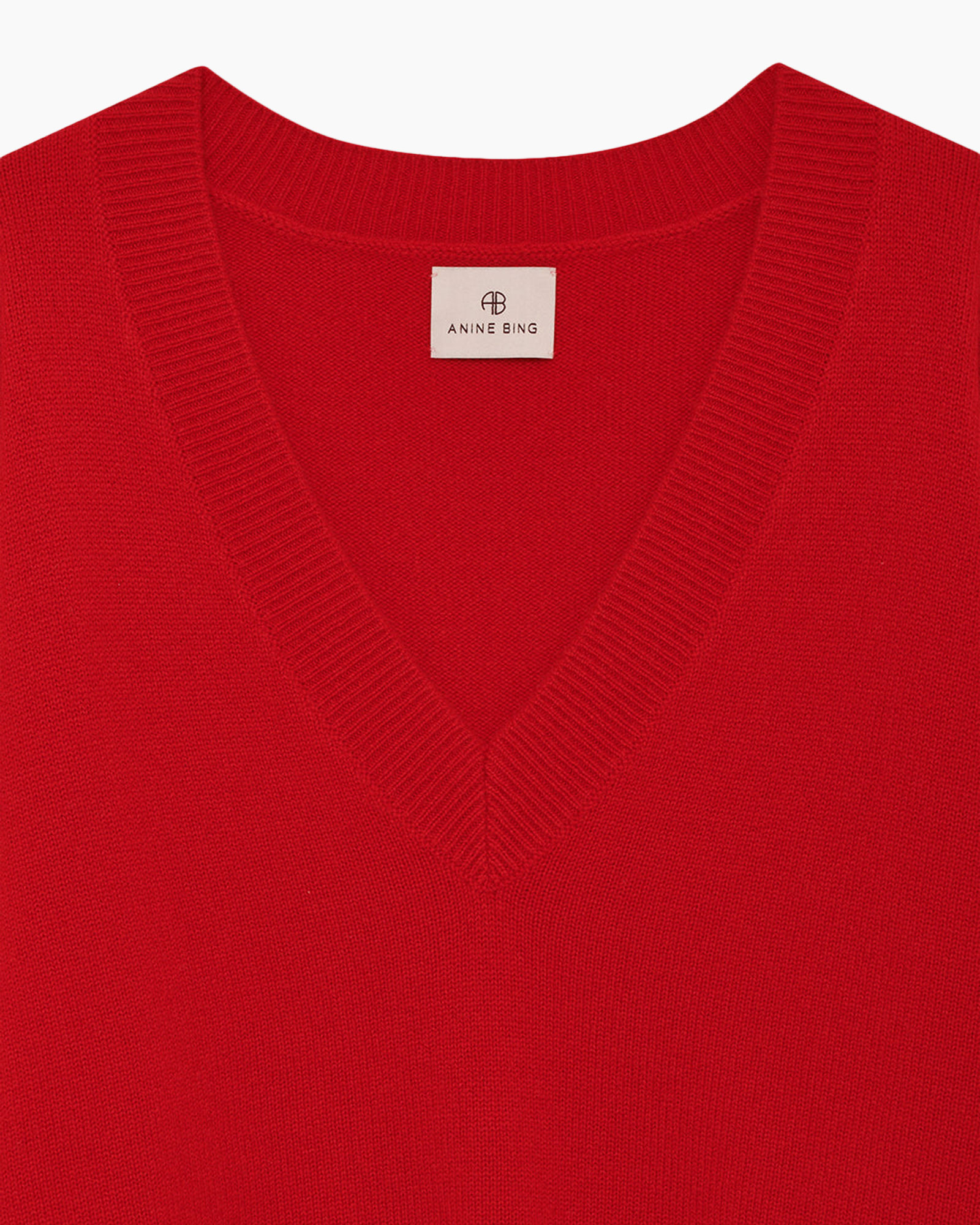 rood, v-hals, trui, breiwerk, pullover