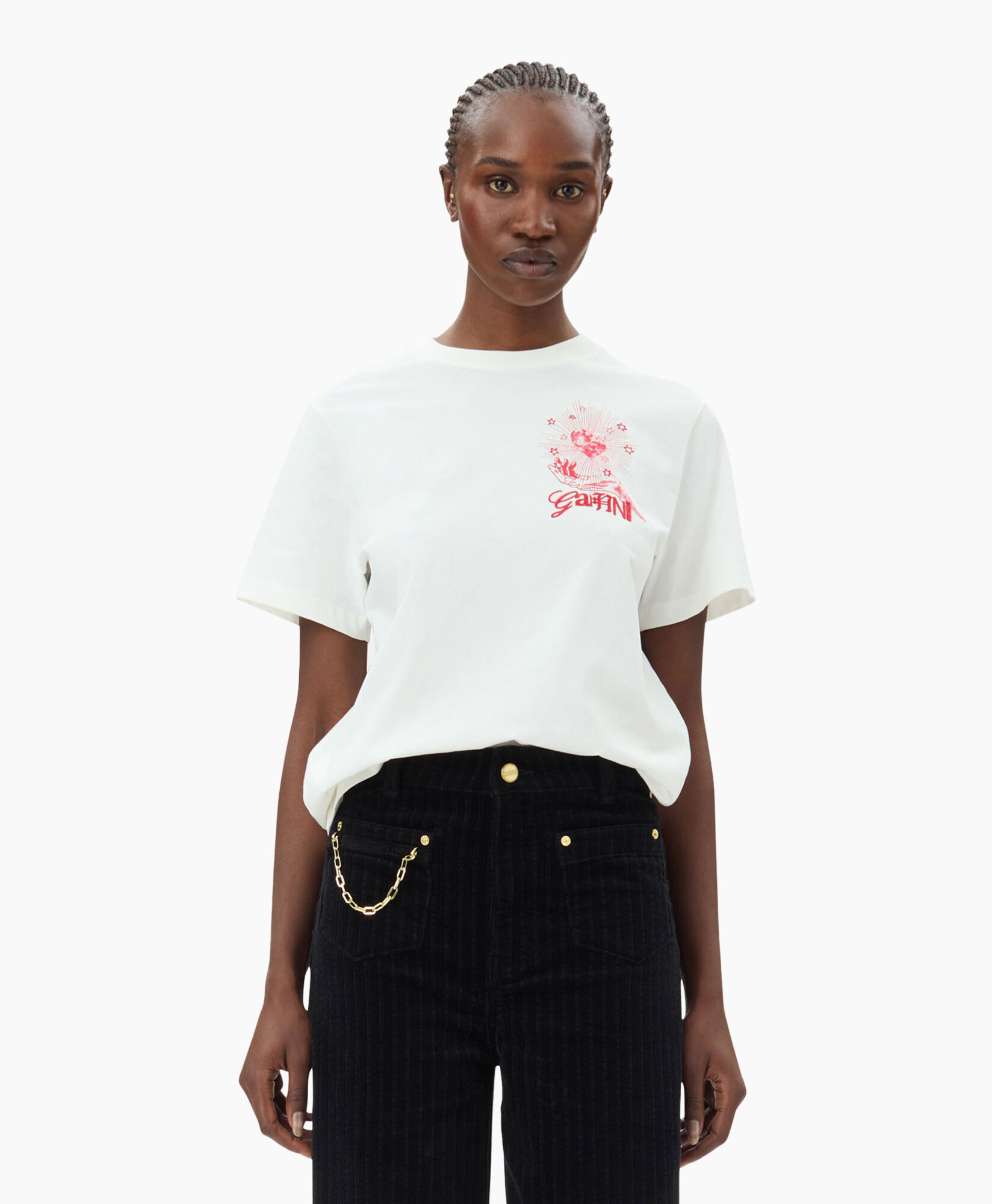 T-shirt Korte Mouw Basic Jersey Celestial Poster R Off White