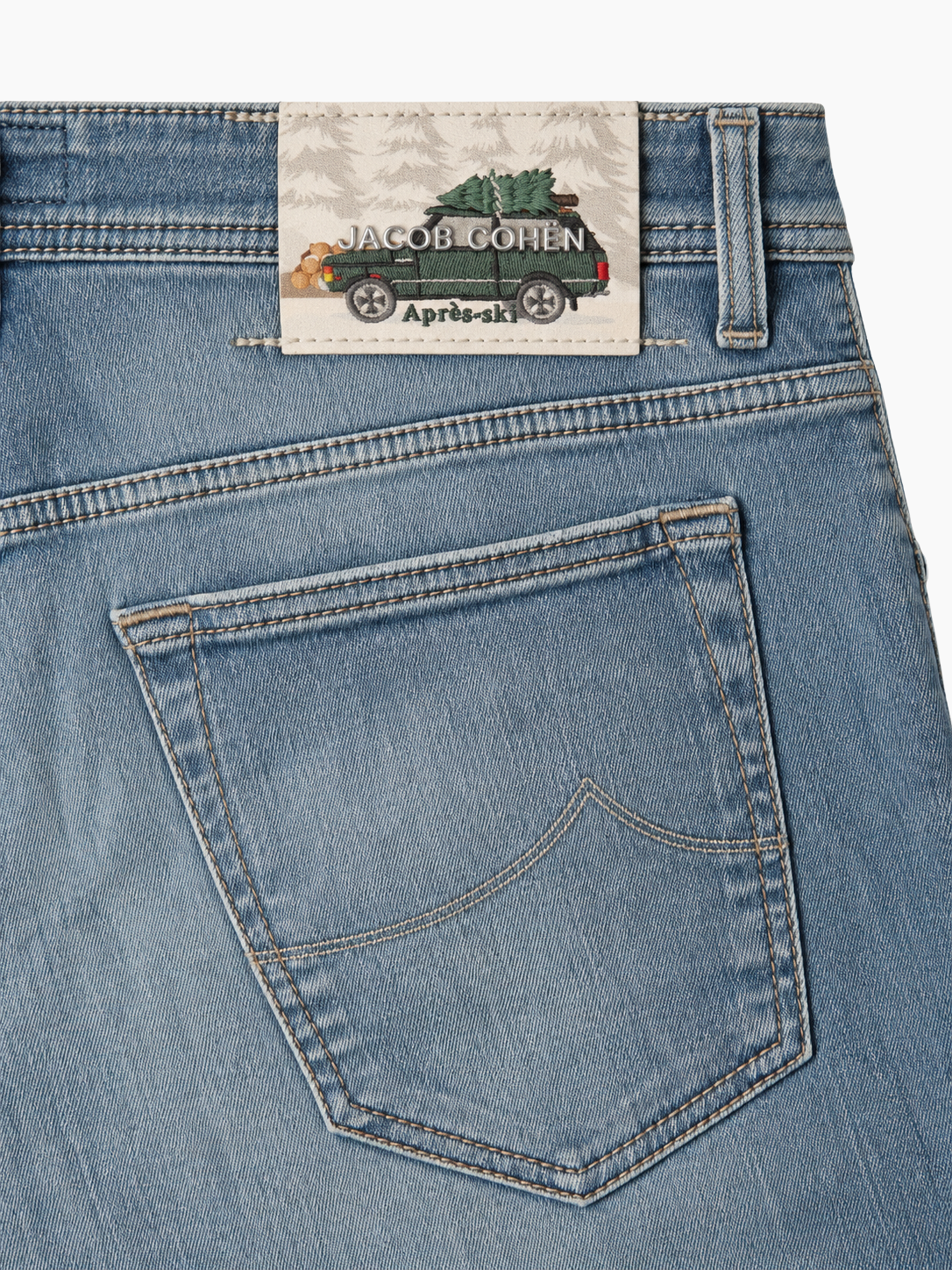 spijkerbroek, denim, achterzak, stonewashed, label
