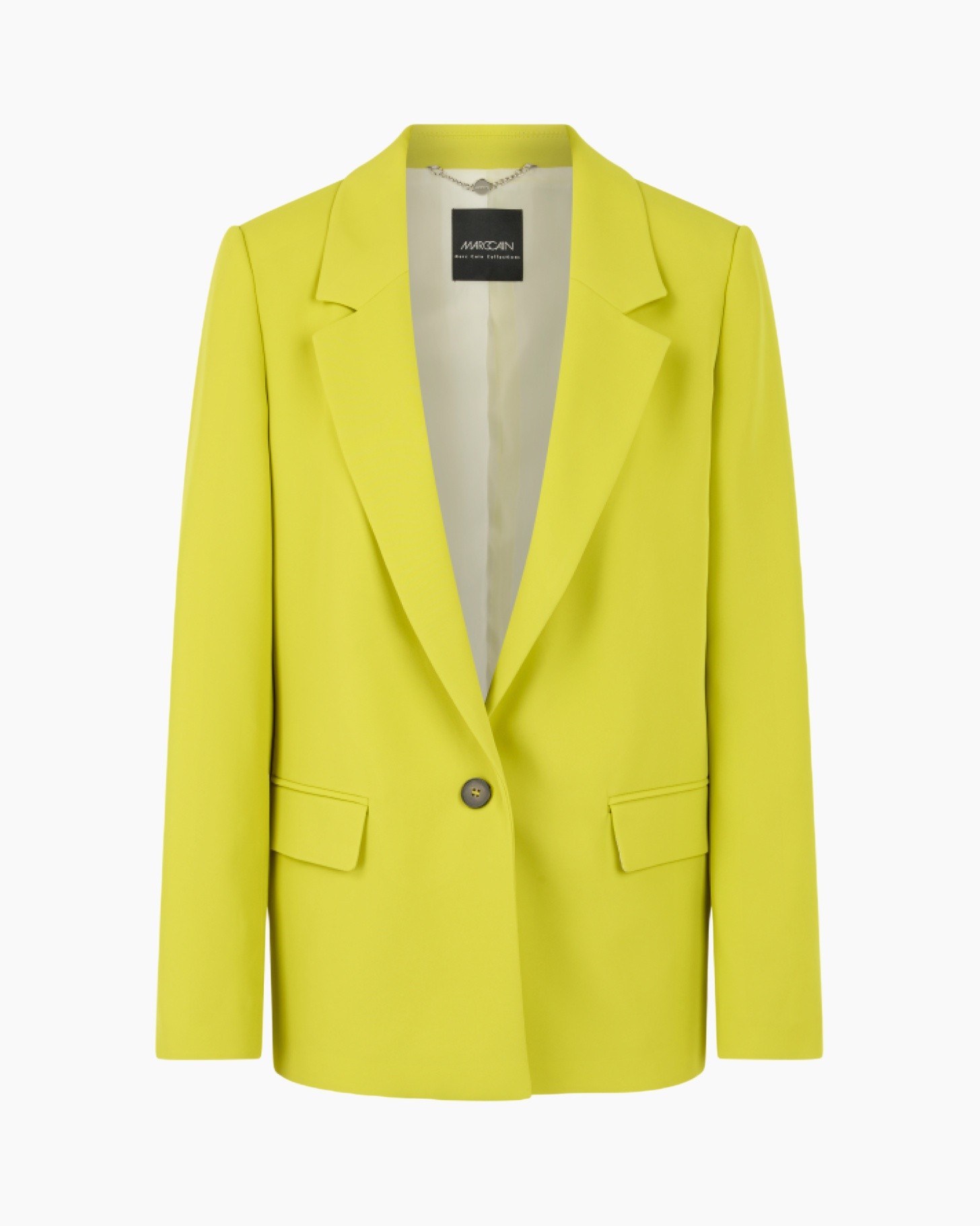 blazer, geel, enkele rij, revers, zakken