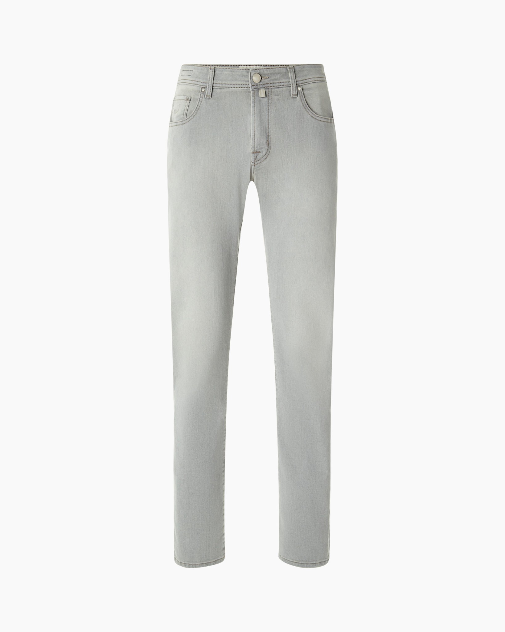 spijkerbroek, lichtgrijs, vijfzakken, slim fit, denim