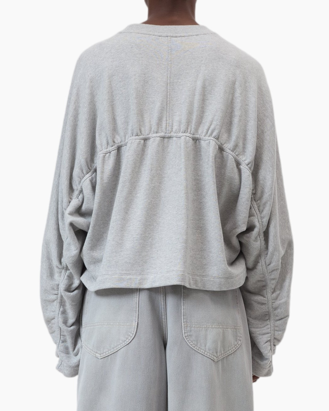 sweatshirt, grey, oversized, long sleeves, crew neck