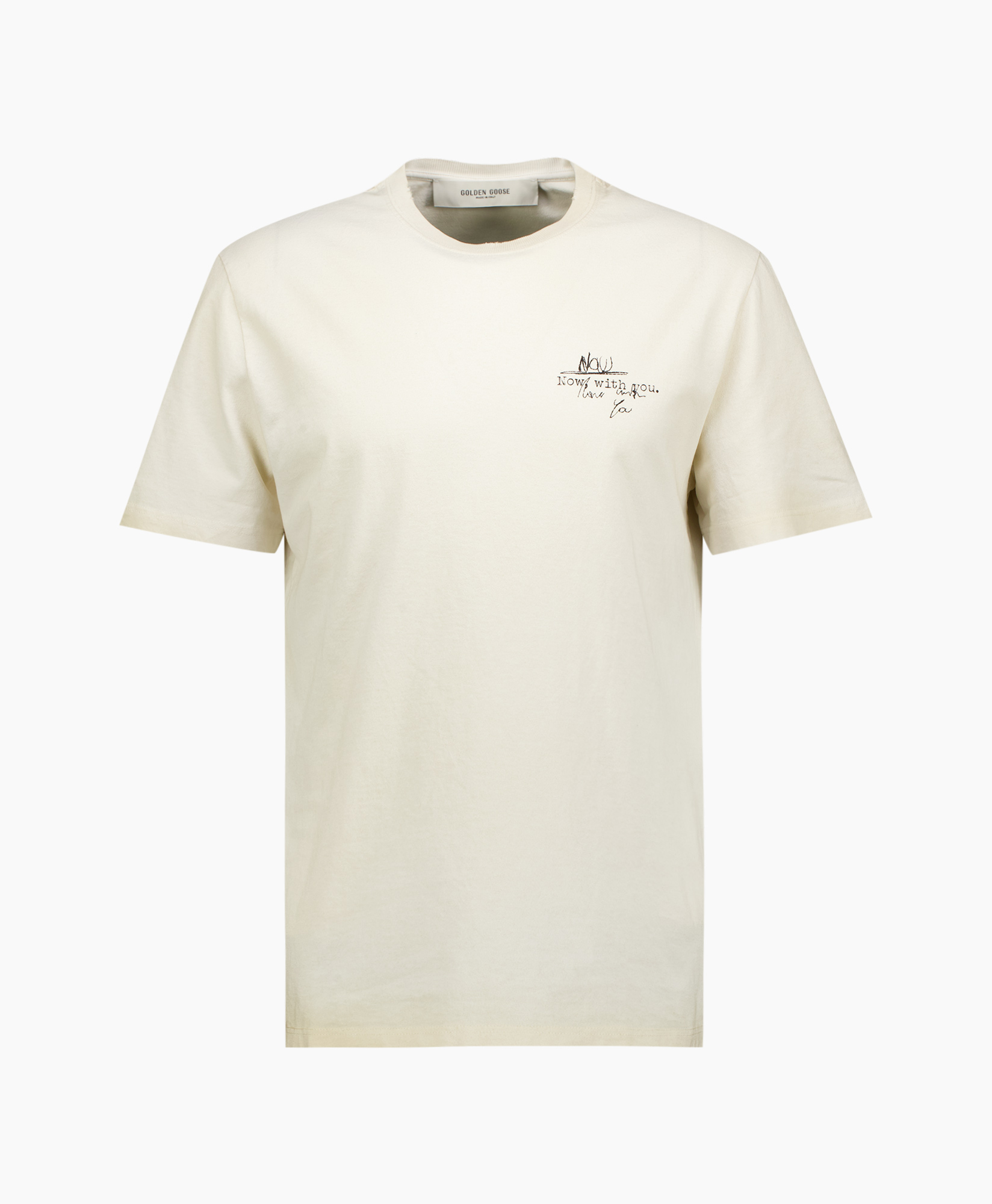 T-shirt Korte Mouw Journey M's Regular Gauze Cotto Off White