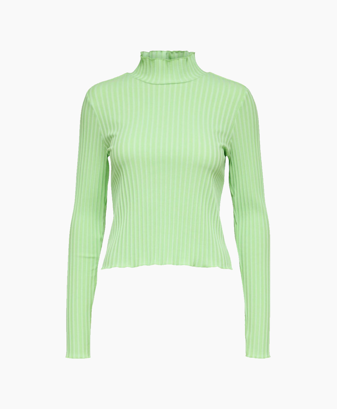 Selected Femme T-shirt Wilma Ls High Neck Op B licht groen