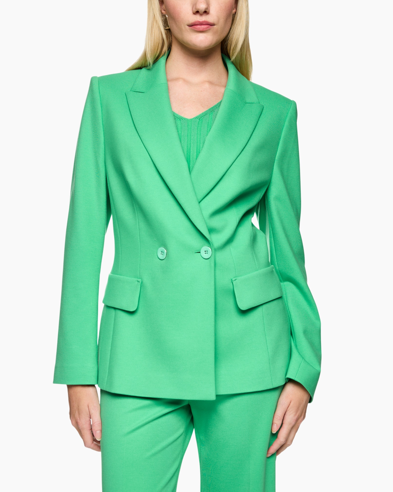 blazer, green, suit, double-breasted, pockets