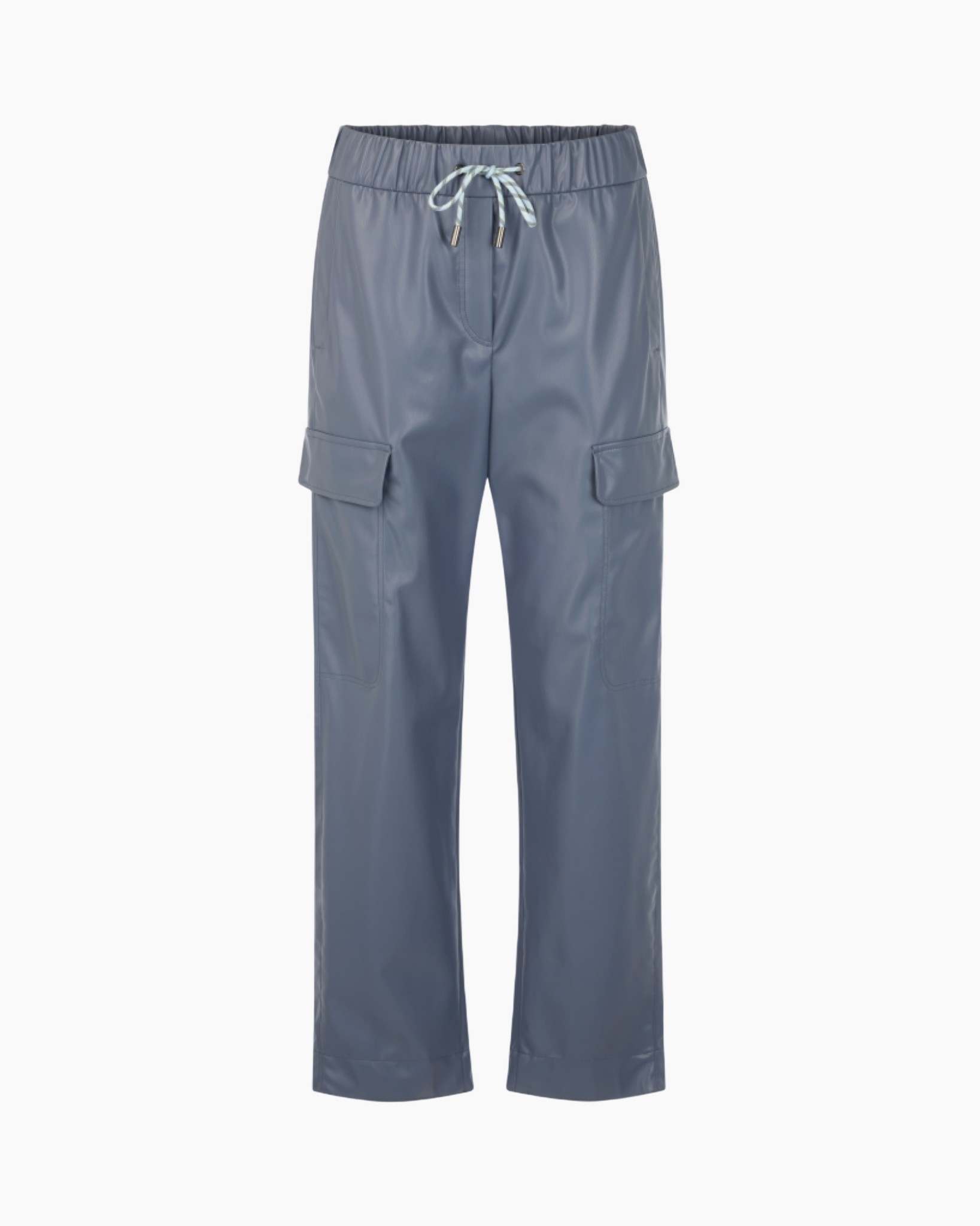 broek, cargo broek, touwkoord, blauw, polyester