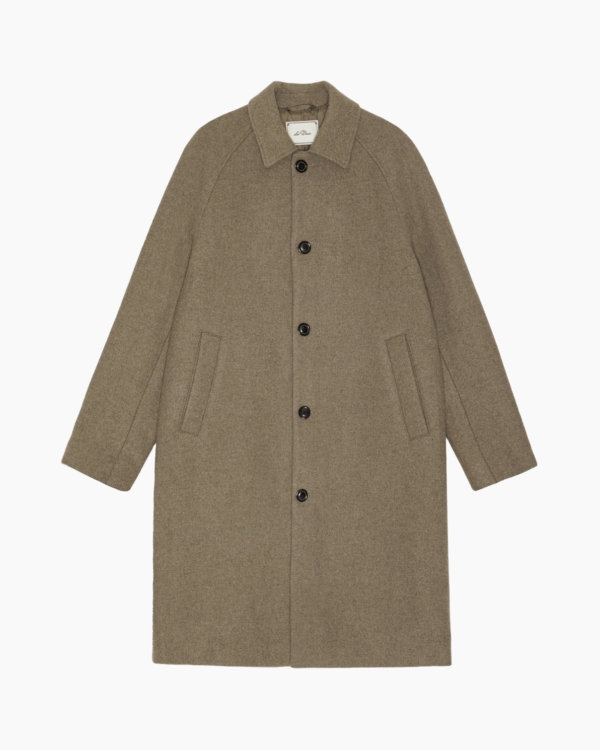 jas, knopen, lang, beige, kraag