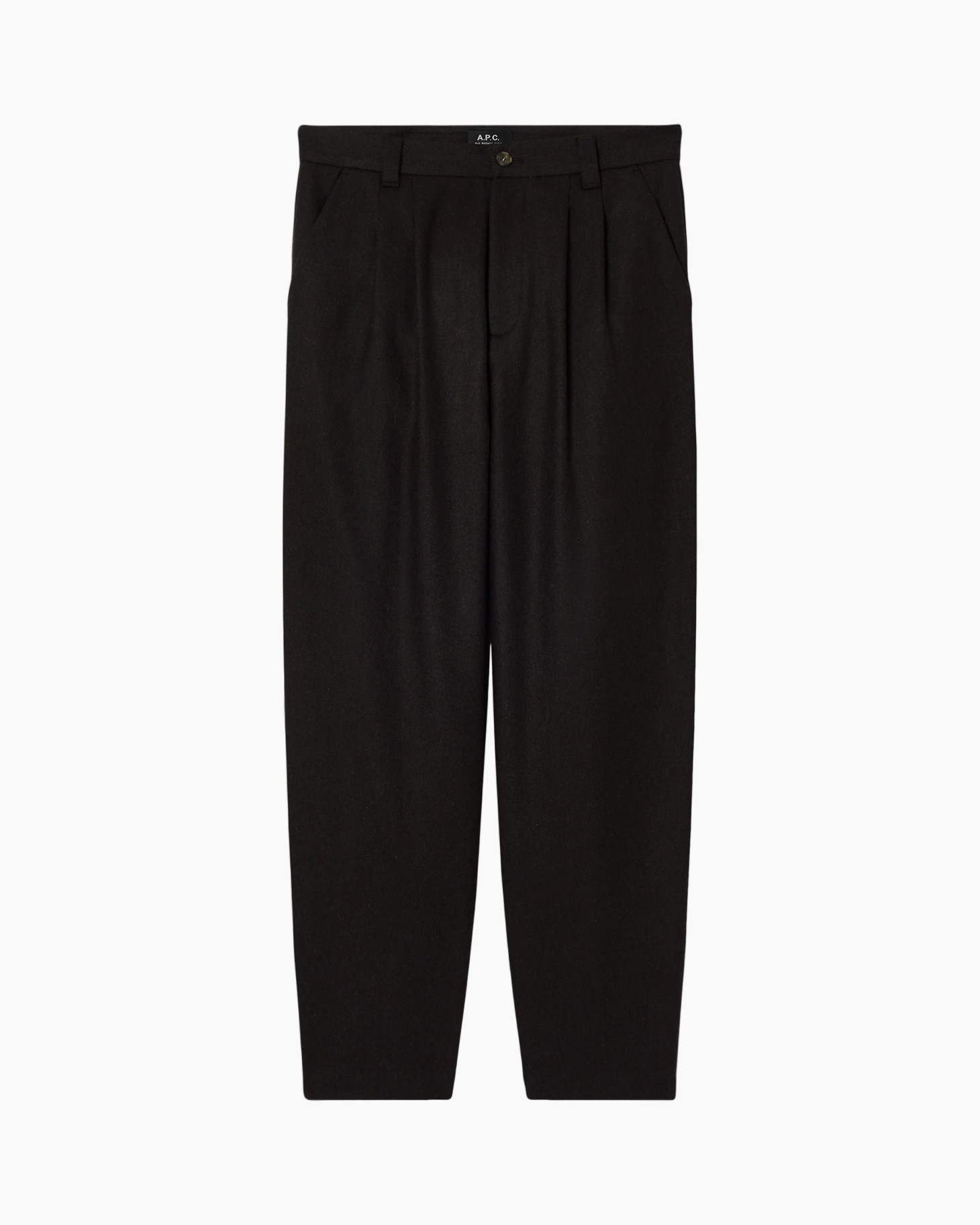 broek, zwart, geplooid, wolmix, op maat gemaakt