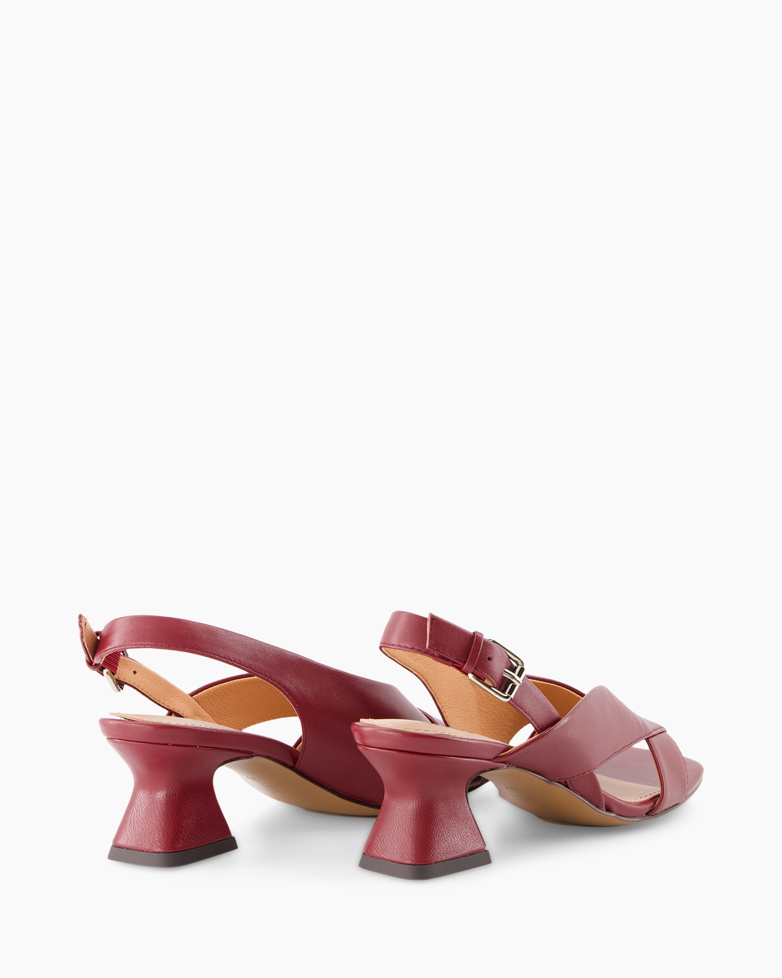 sandals, red, open toe, mid heel, strap