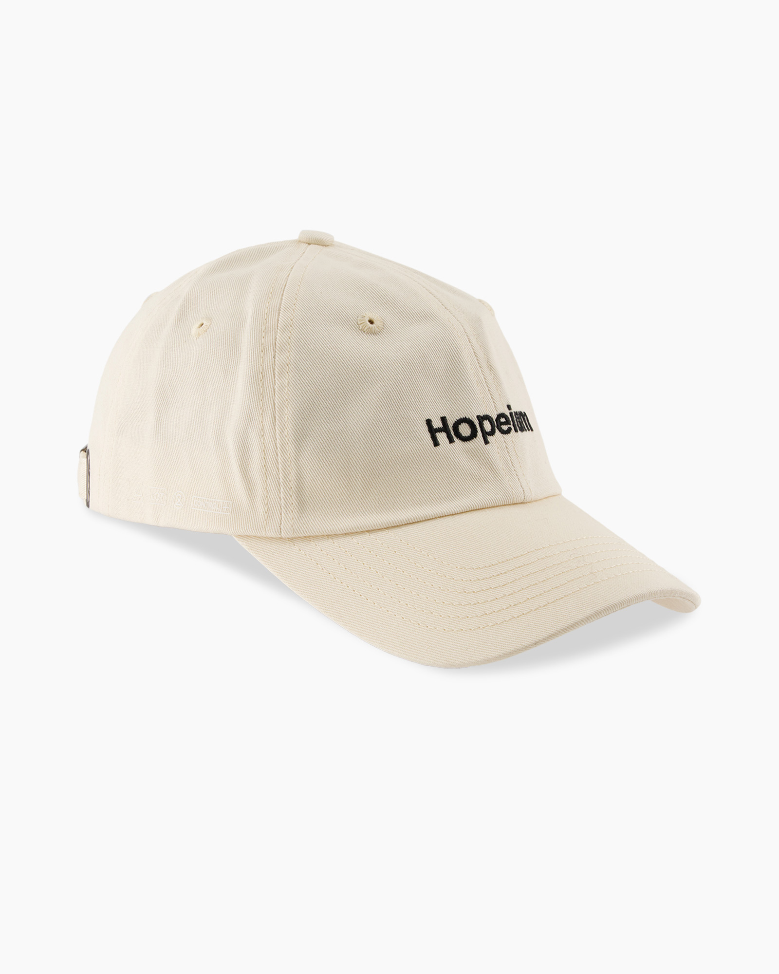 eenvoudige pet, verstelbaar, beige, borduursel, hoed