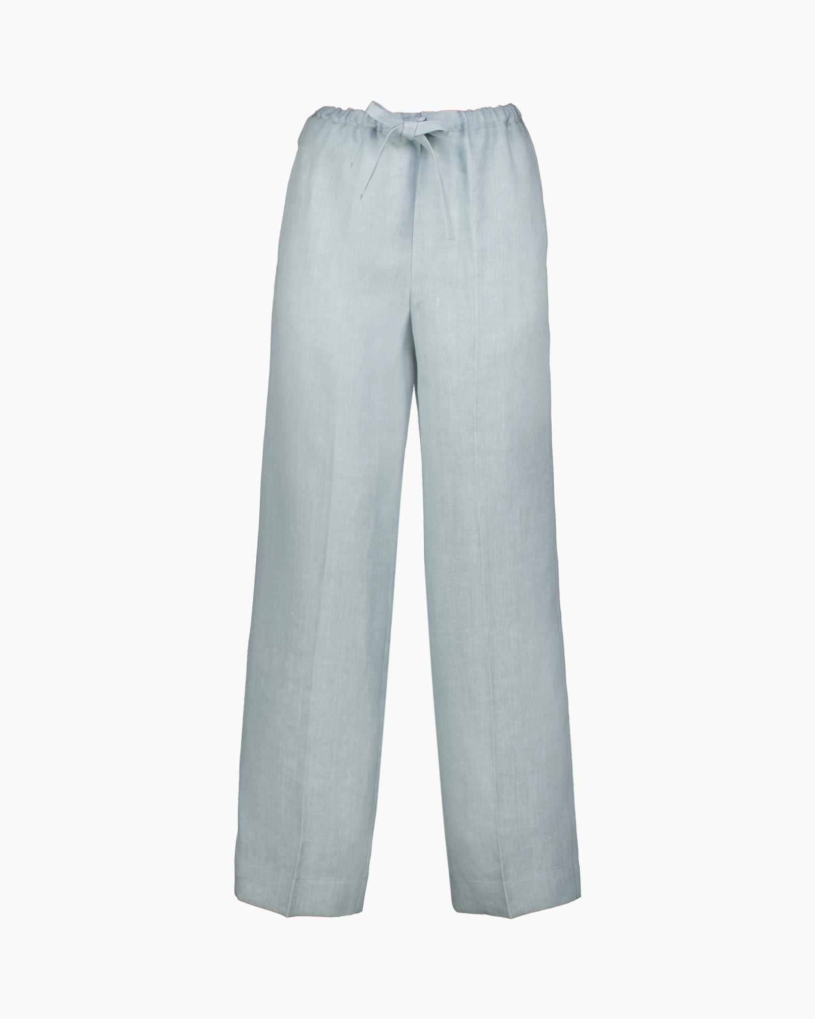 Pantalon Chic Linen Canvas Drawstring Licht Blauw