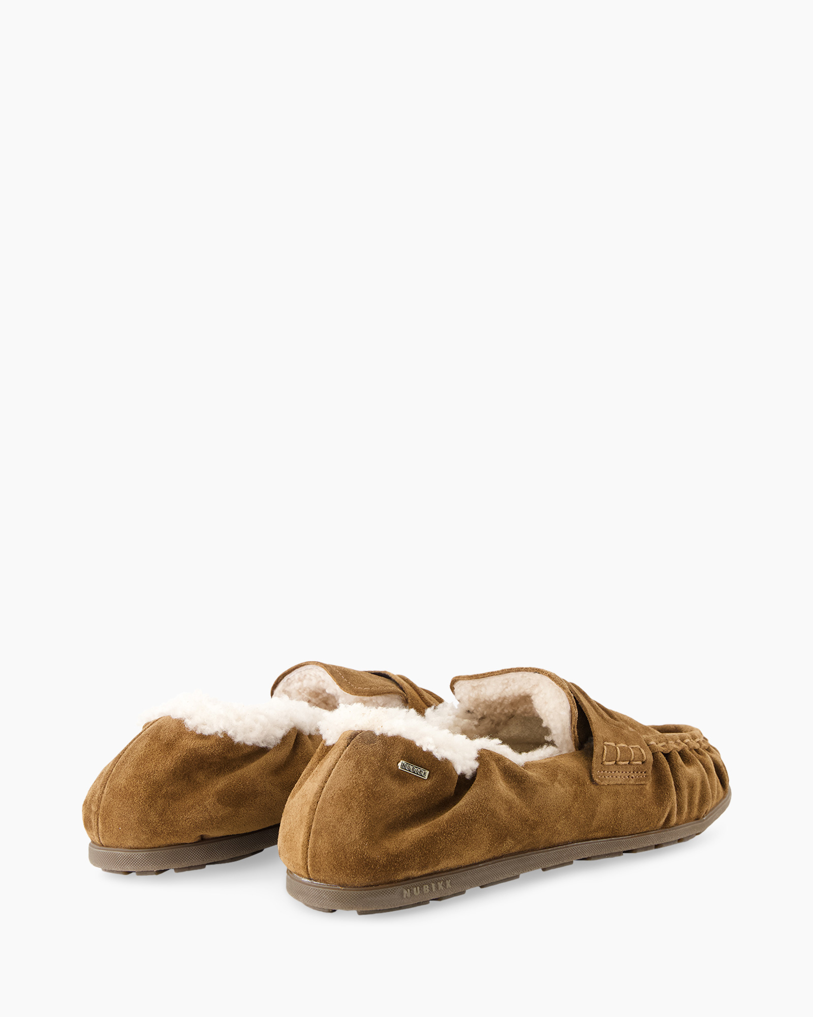pantoffels, moccasins, shearling, bruin, instap