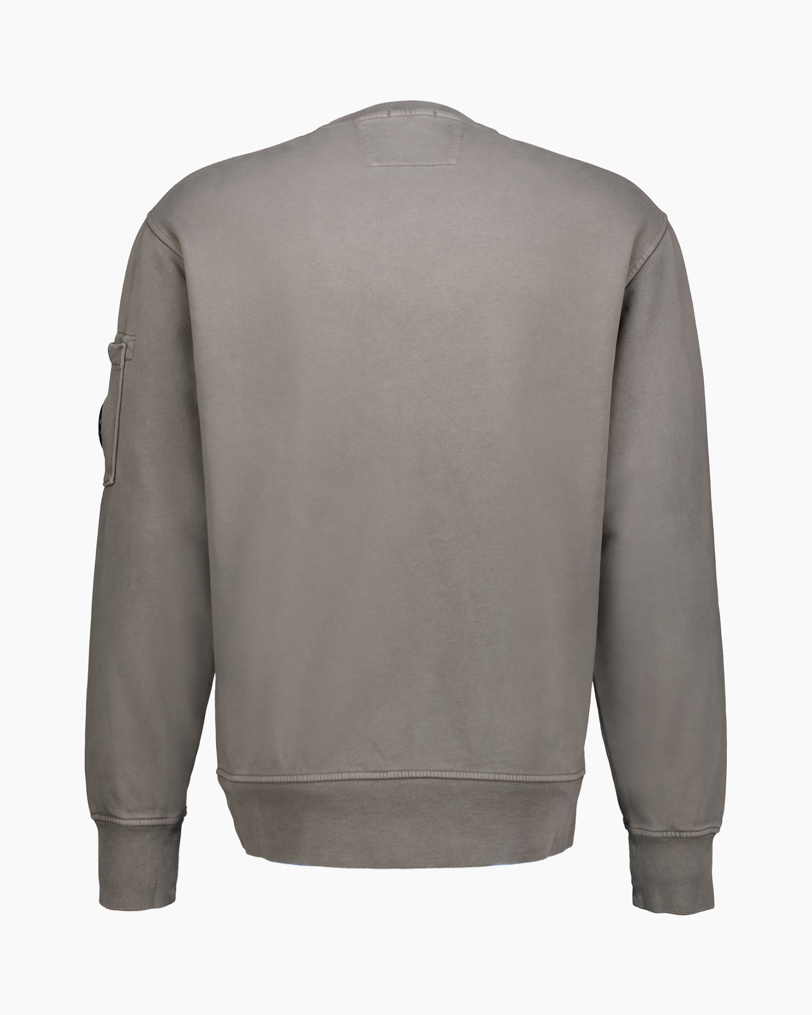 Sweater Brushed Emerized Diagonal Fleece Crewneck Donker Grijs