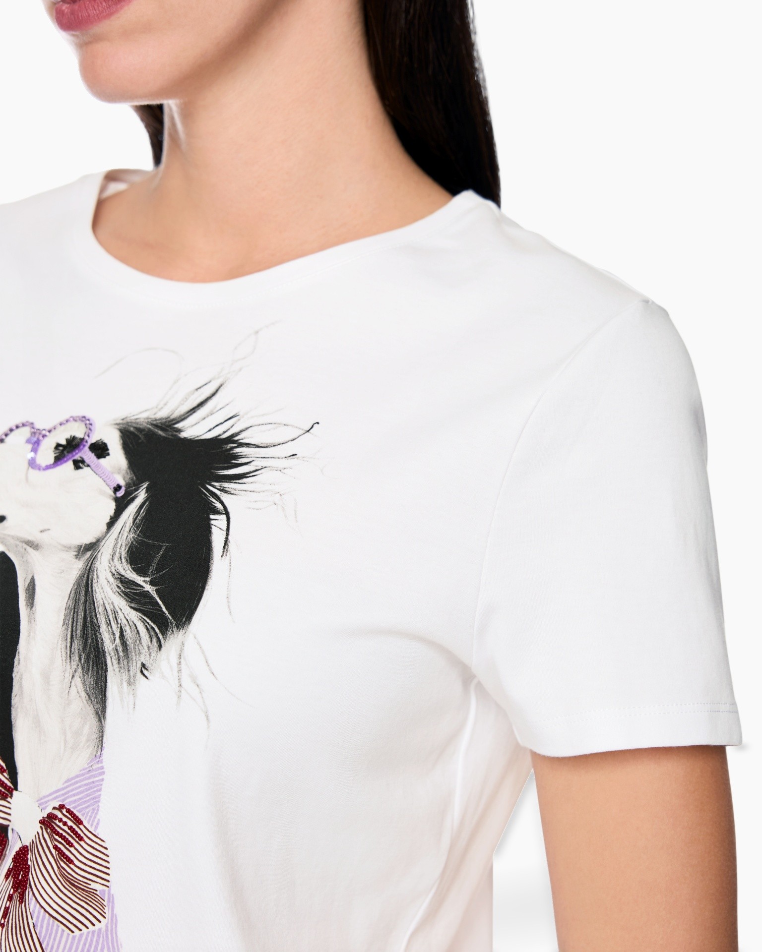 t-shirt, grafisch, wit, korte mouwen, print